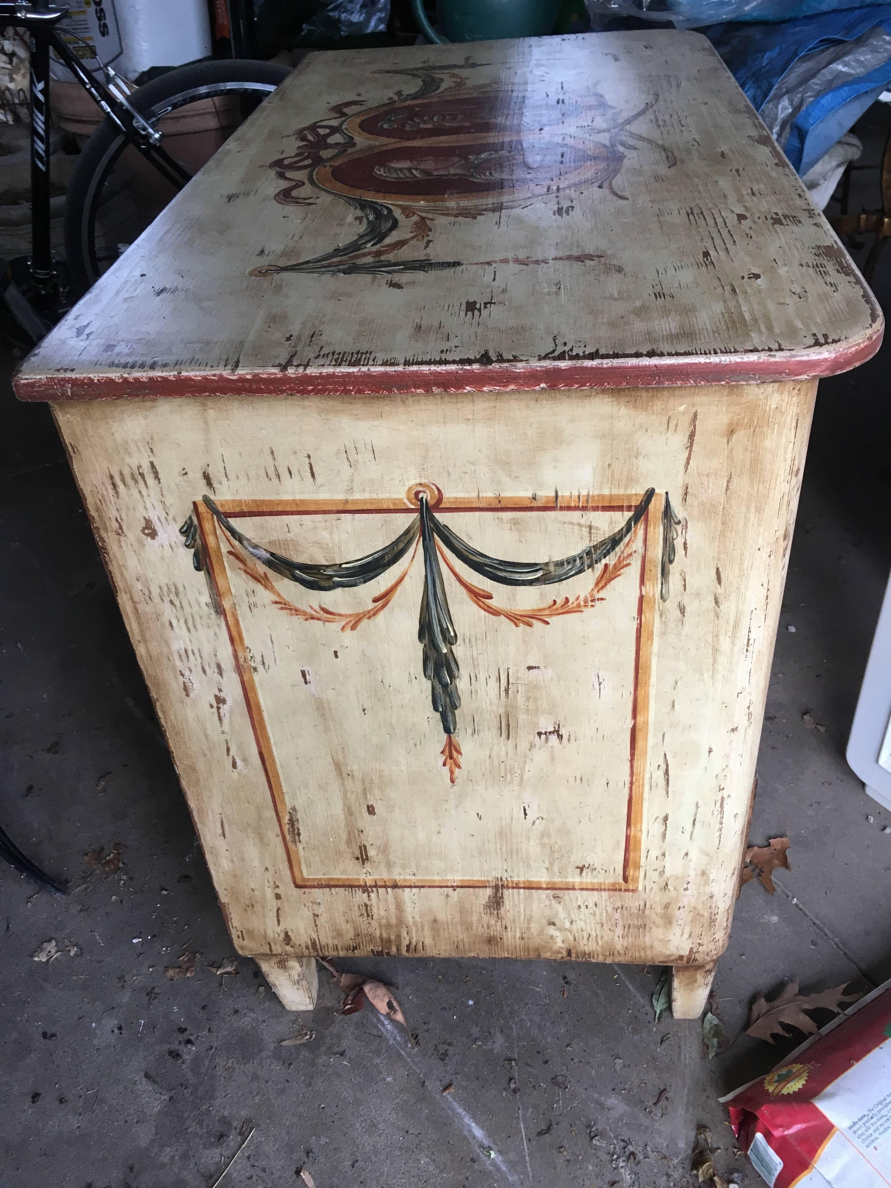 19th Century Antique Florentine Style Painted Chest of Drawers