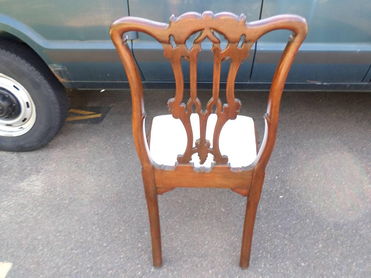 Set of Six Chippendale Merryweather & Sons Dining Chairs In Excellent Condition In Hopewell, NJ