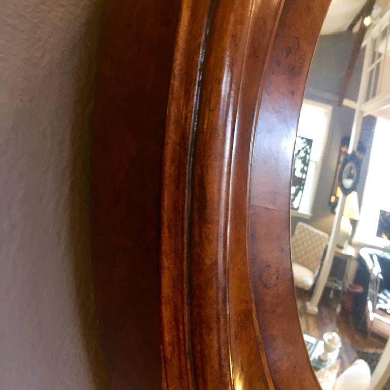 Handsome Convex Mirror In Rich Round Burl Wood Frame At 1stdibs Stunning Burl Wood Frame With Convex Shaped Mirror