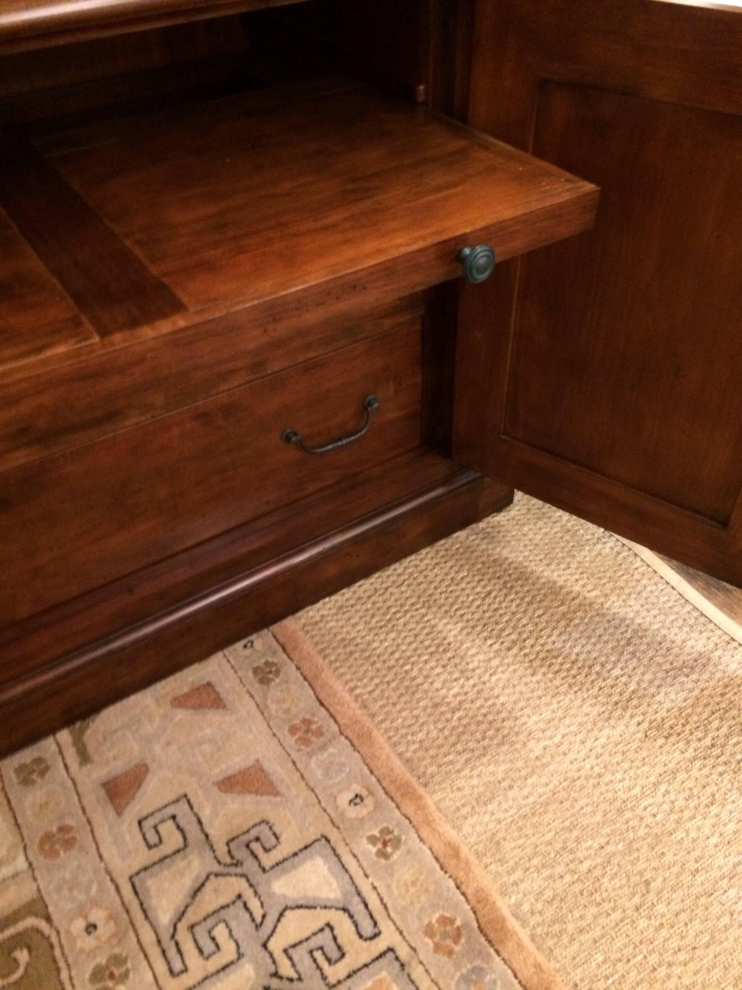 Late 20th Century Rich Looking Wooden Armoire Entertainment Cabinet and Desk