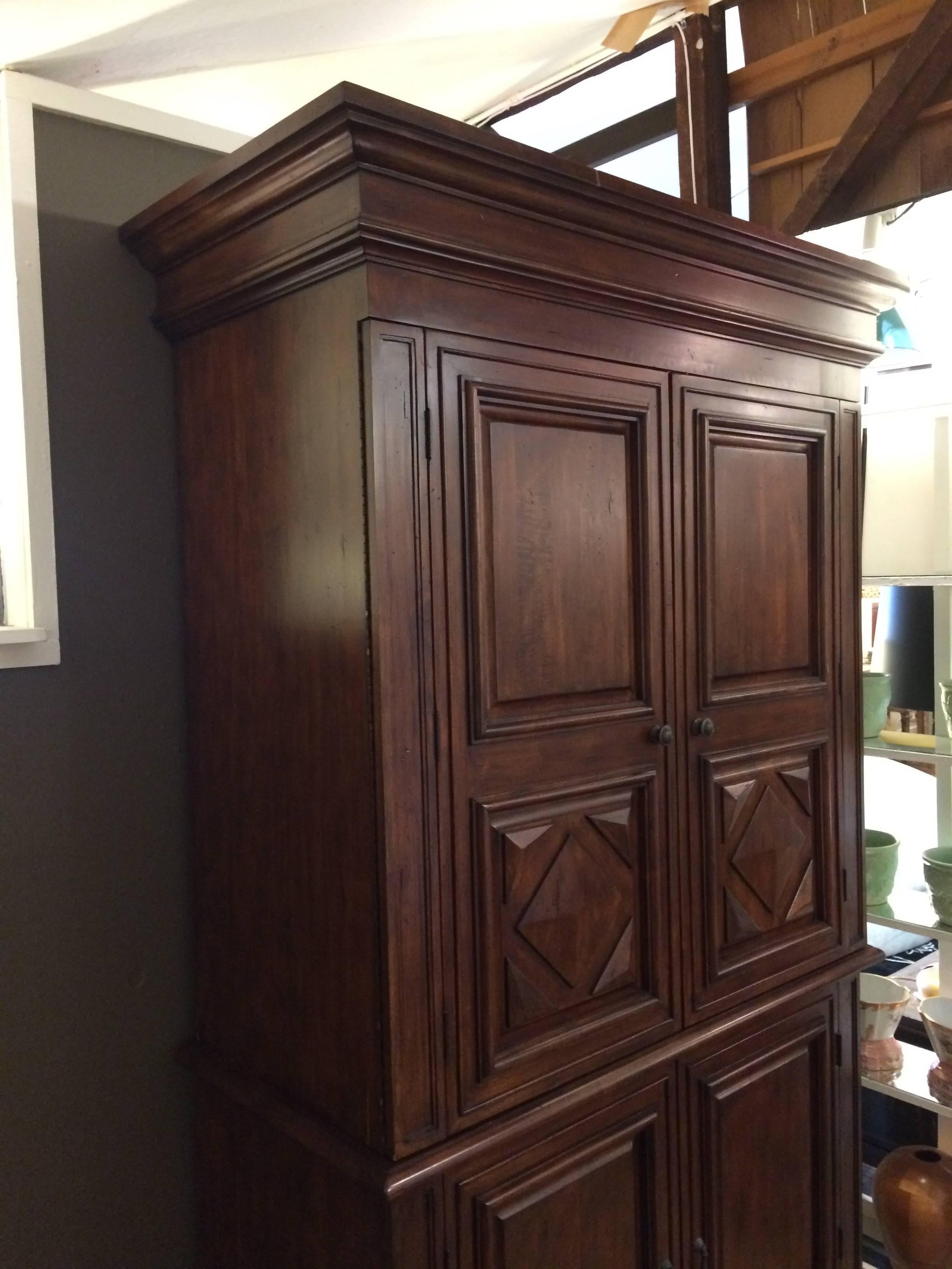 Rich Looking Wooden Armoire Entertainment Cabinet and Desk 5