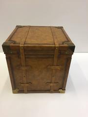Handsome Maitland-Smith Leather Trunk