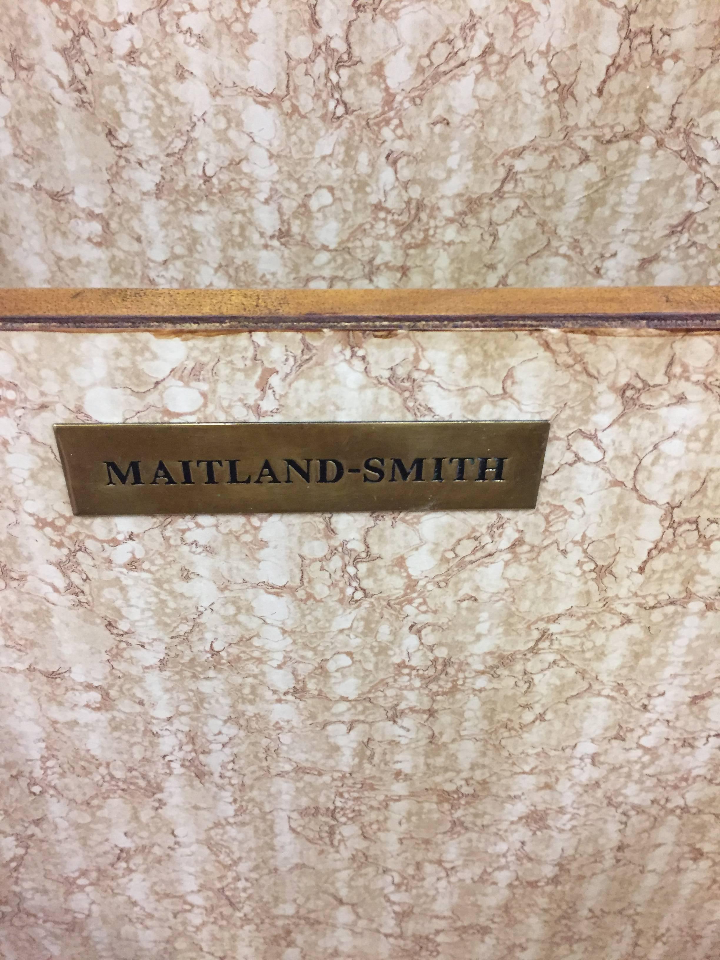 Handsome Maitland-Smith Leather Trunk In Excellent Condition In Hopewell, NJ