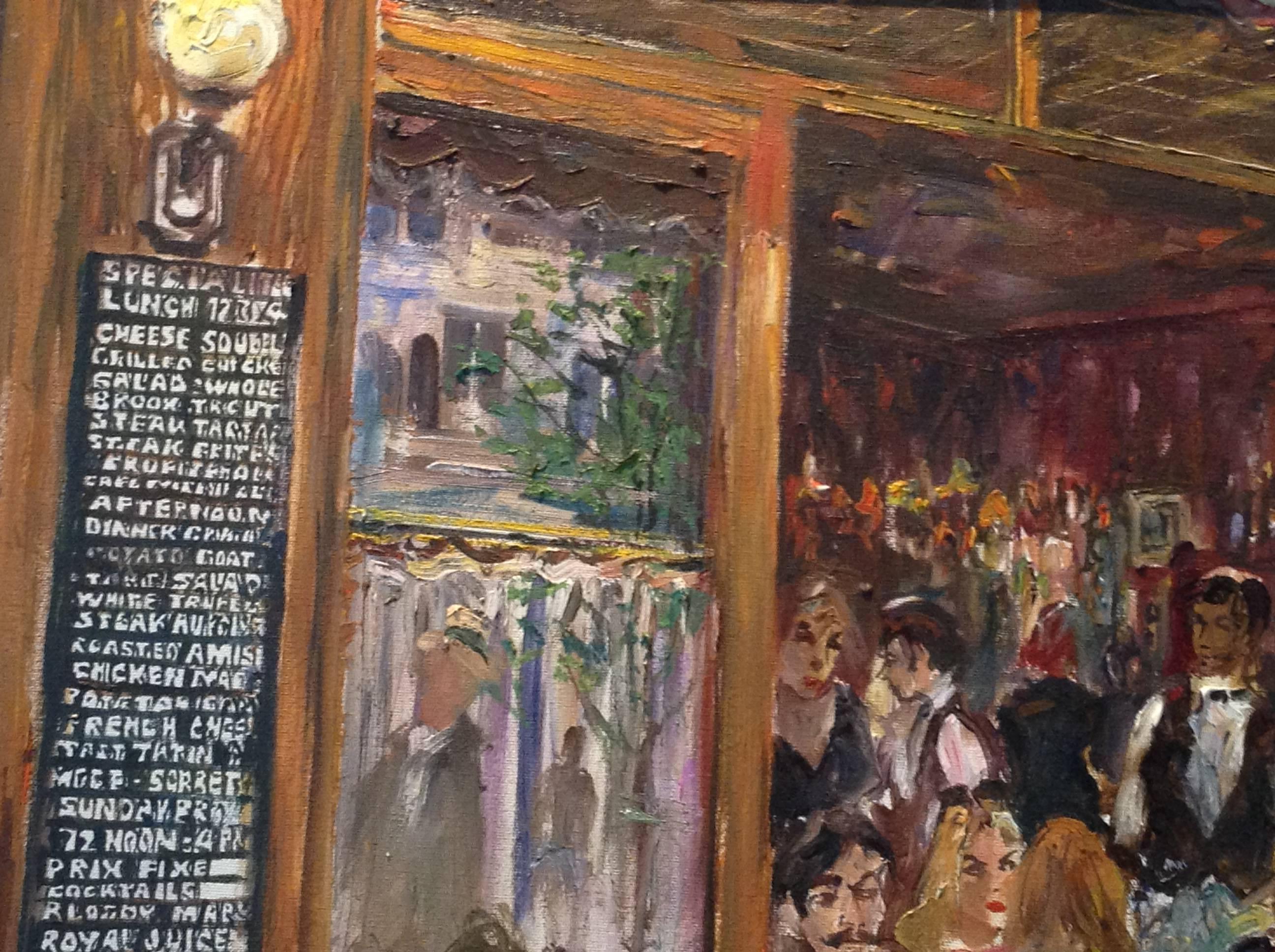 American Magical Impressionist Painting of La Goulue Restaurant by Tsar