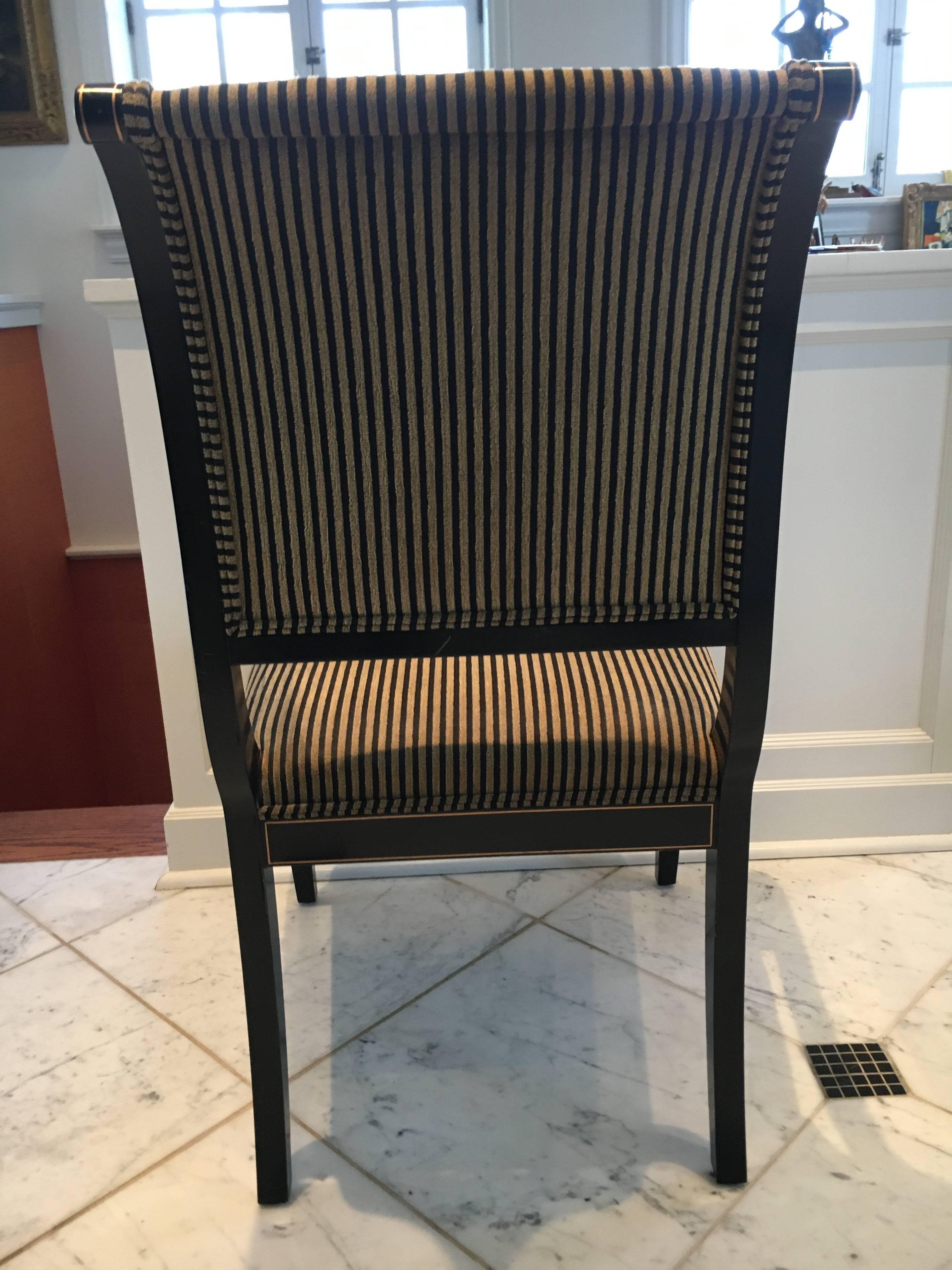 Six Regency Style Kindel Dining Chairs In Excellent Condition In Hopewell, NJ