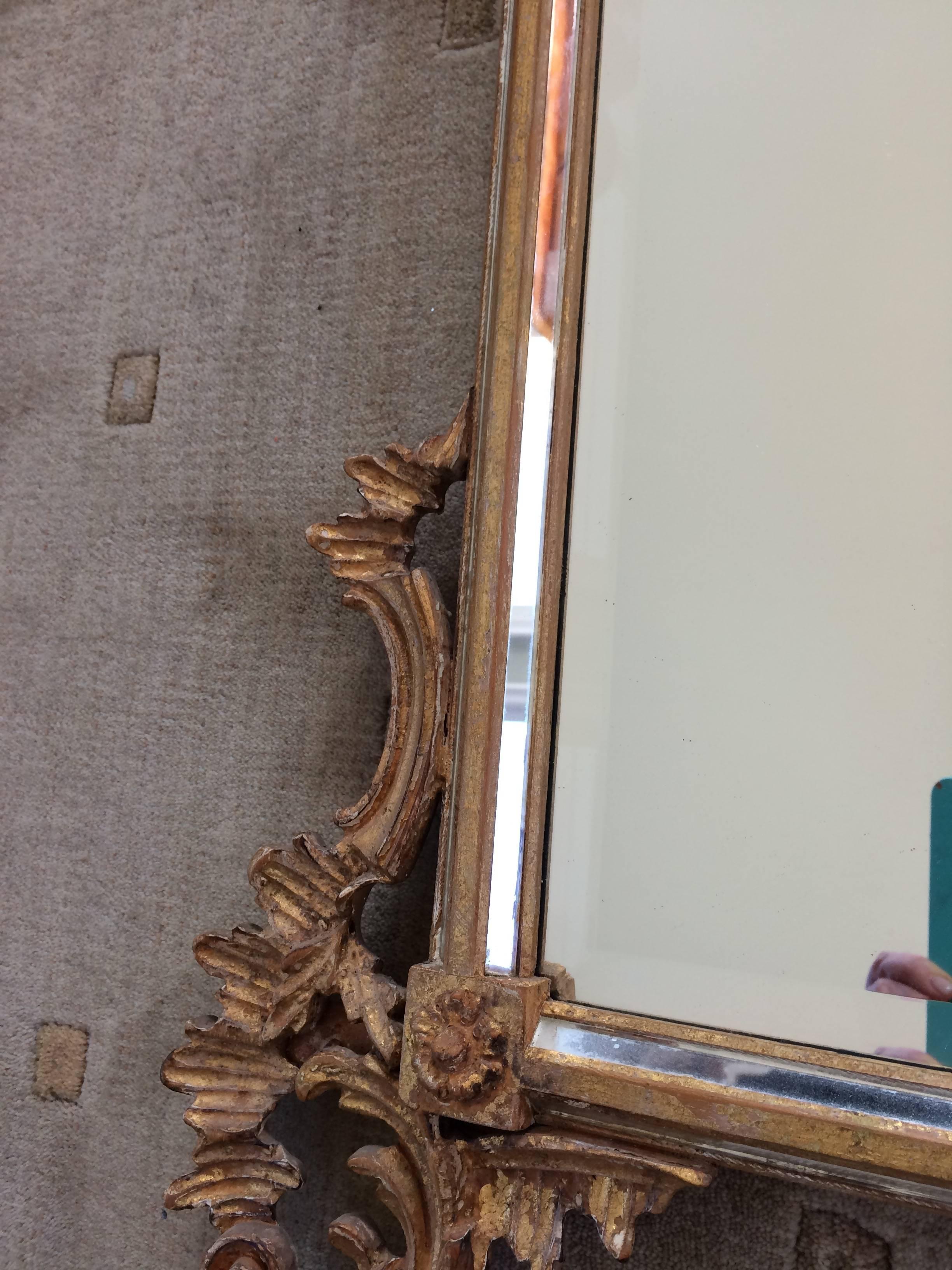 Italian Gorgeous Ornate Giltwood Mirror by Labarge