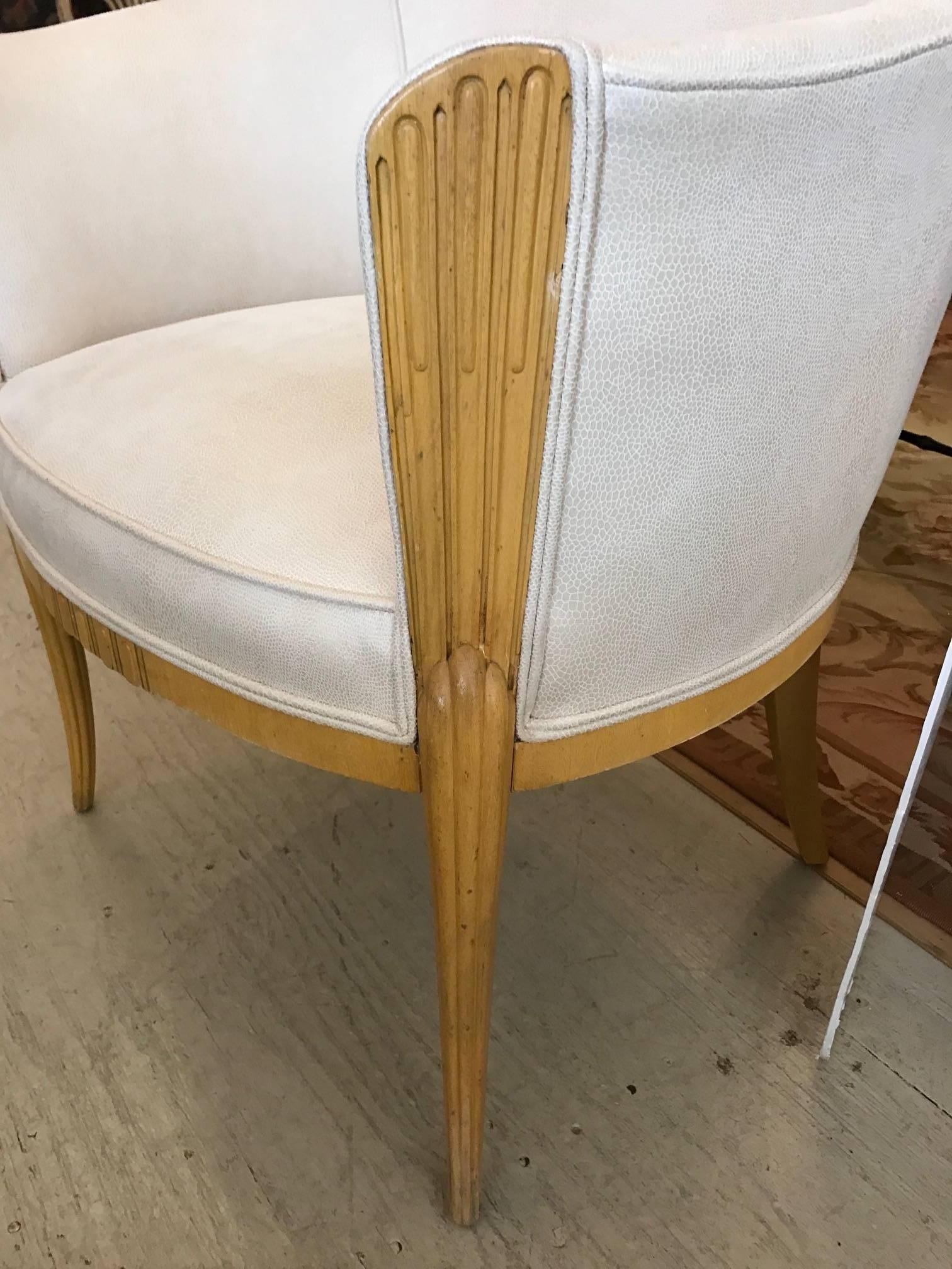 Elegant Art Deco Chair in Updated Faux Snakeskin 1