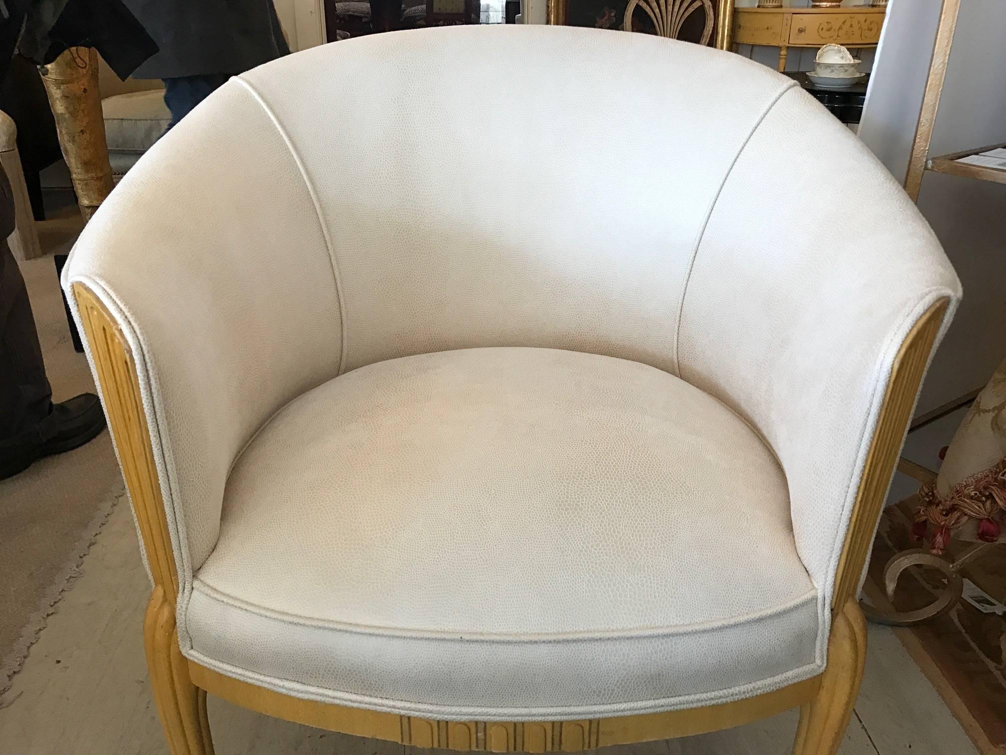 Elegant Art Deco Chair in Updated Faux Snakeskin 3