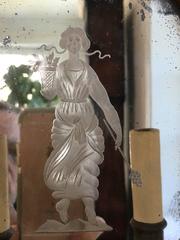Lovely 19th Century Brass and Etched Mirror Sconce