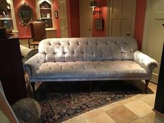 Movie Star Glamorous Champagne Silk Velvet Tufted Sofa
