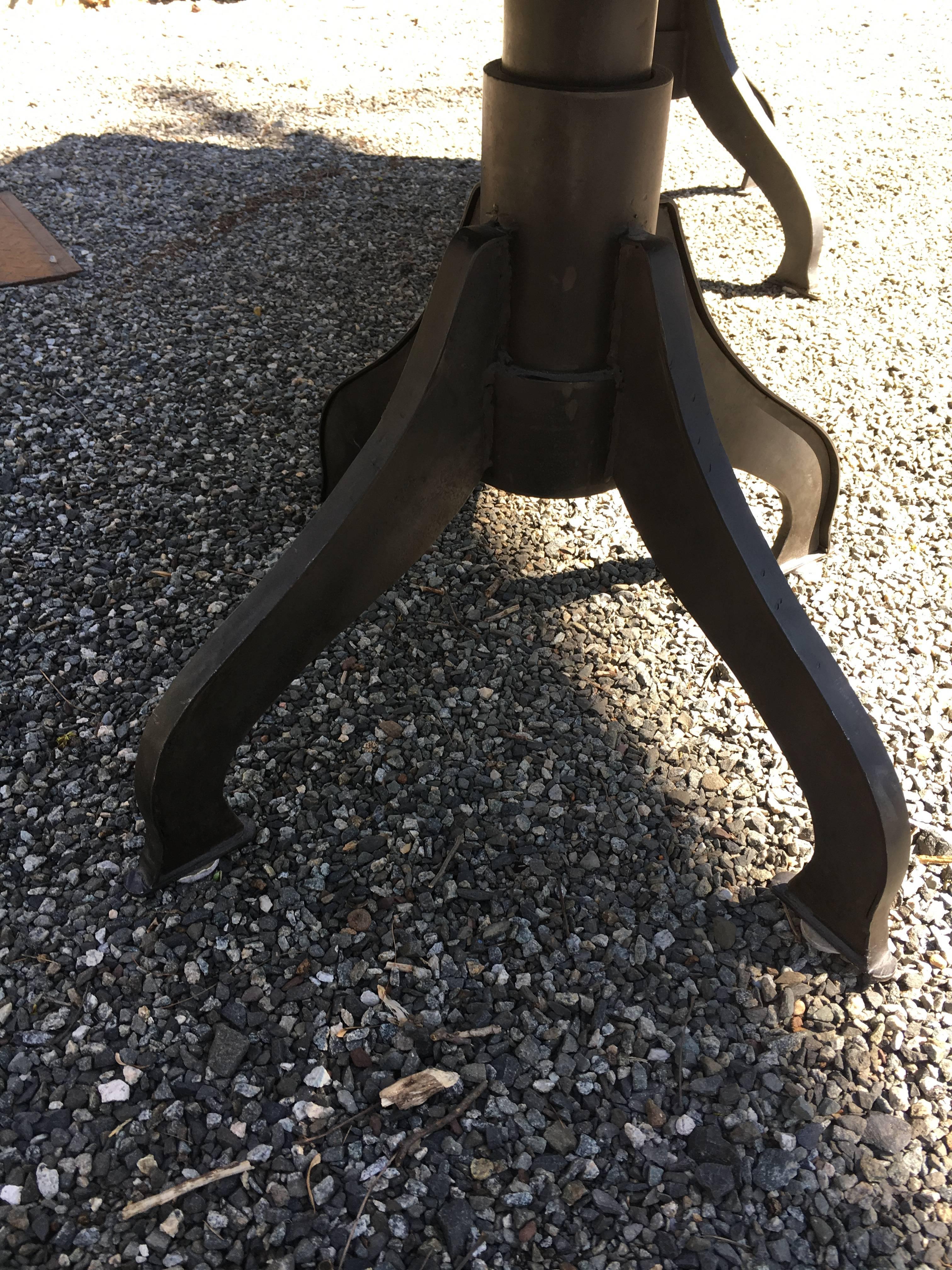 Amazing Industrial Heavy Steel Dining or Work Table In Distressed Condition In Hopewell, NJ