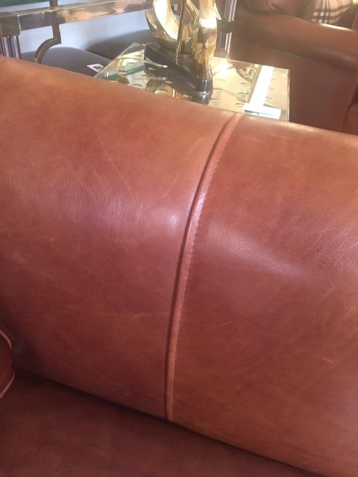 Sumptuous Soft Large Brown Leather Sofa 1