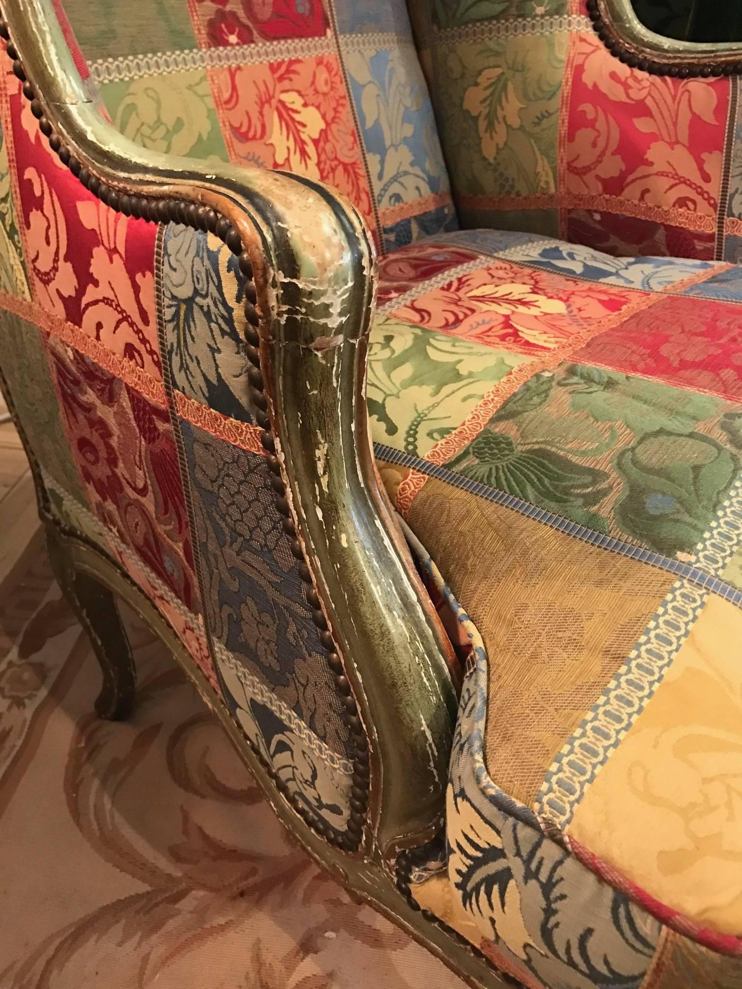 Louis XV Style Bergere a Oreilles In Excellent Condition In Hopewell, NJ