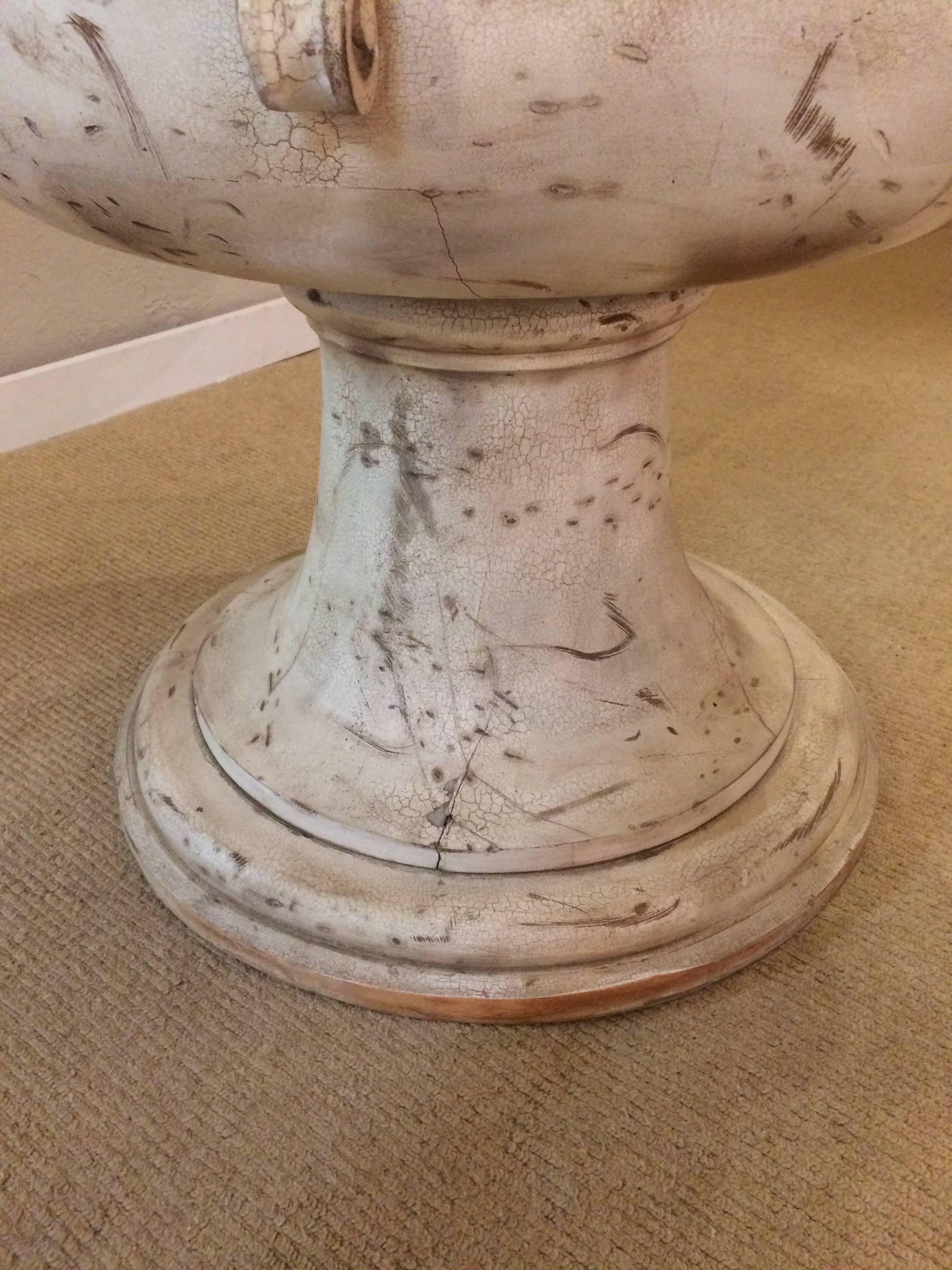 Neoclassical Large Elegant Carved Wood Italian Urn Table Base