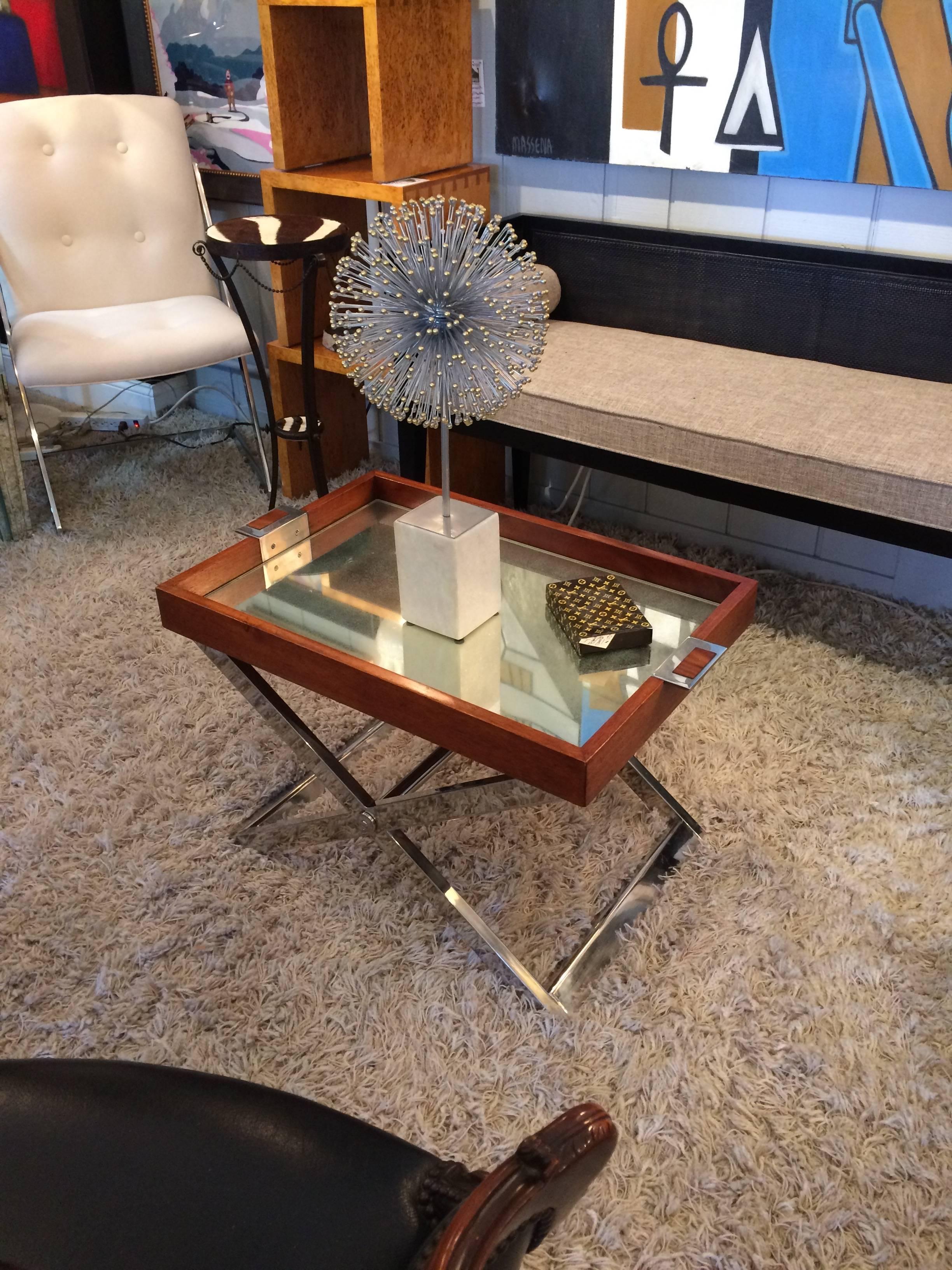 Very Rich Luxurious Ralph Lauren Tray Table on Stand or Cocktail Table In Excellent Condition In Hopewell, NJ
