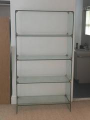 Mid-Century Modern Brass and Glass Display Etagere in the Style of Pace