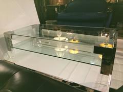 Spectacular Glass Lucite and Chrome Coffee Cocktail Table