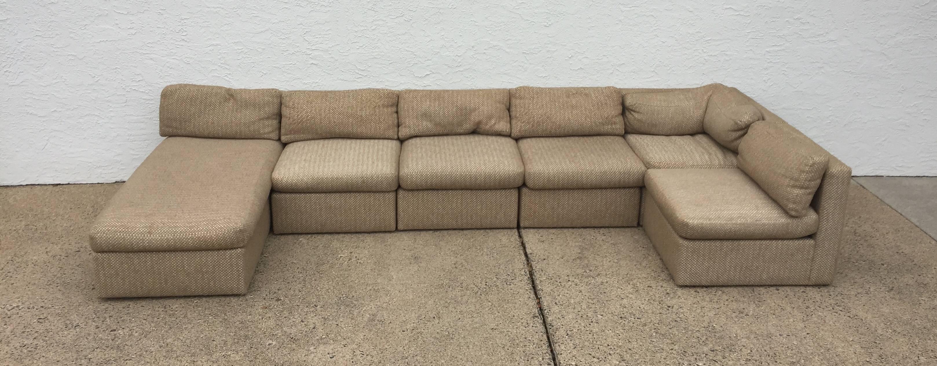 Mid-Century Modern Six-Piece Milo Baughman for Thayer Coggin Sectional Sofa