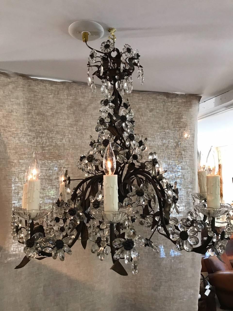 Spectacular Crystal French Floral Motif Chandelier 1