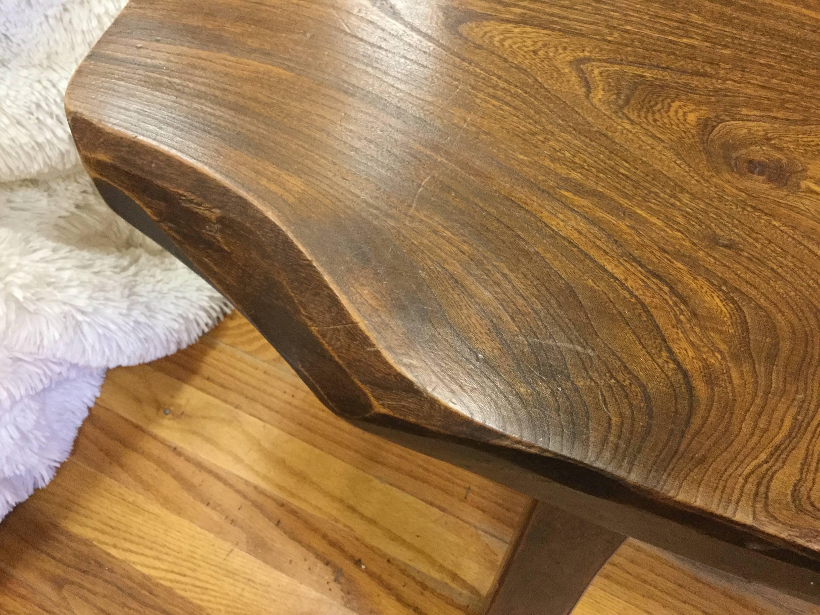 Two Stunning Mid-Century Modern Live Edge Walnut Benches In Excellent Condition In Hopewell, NJ