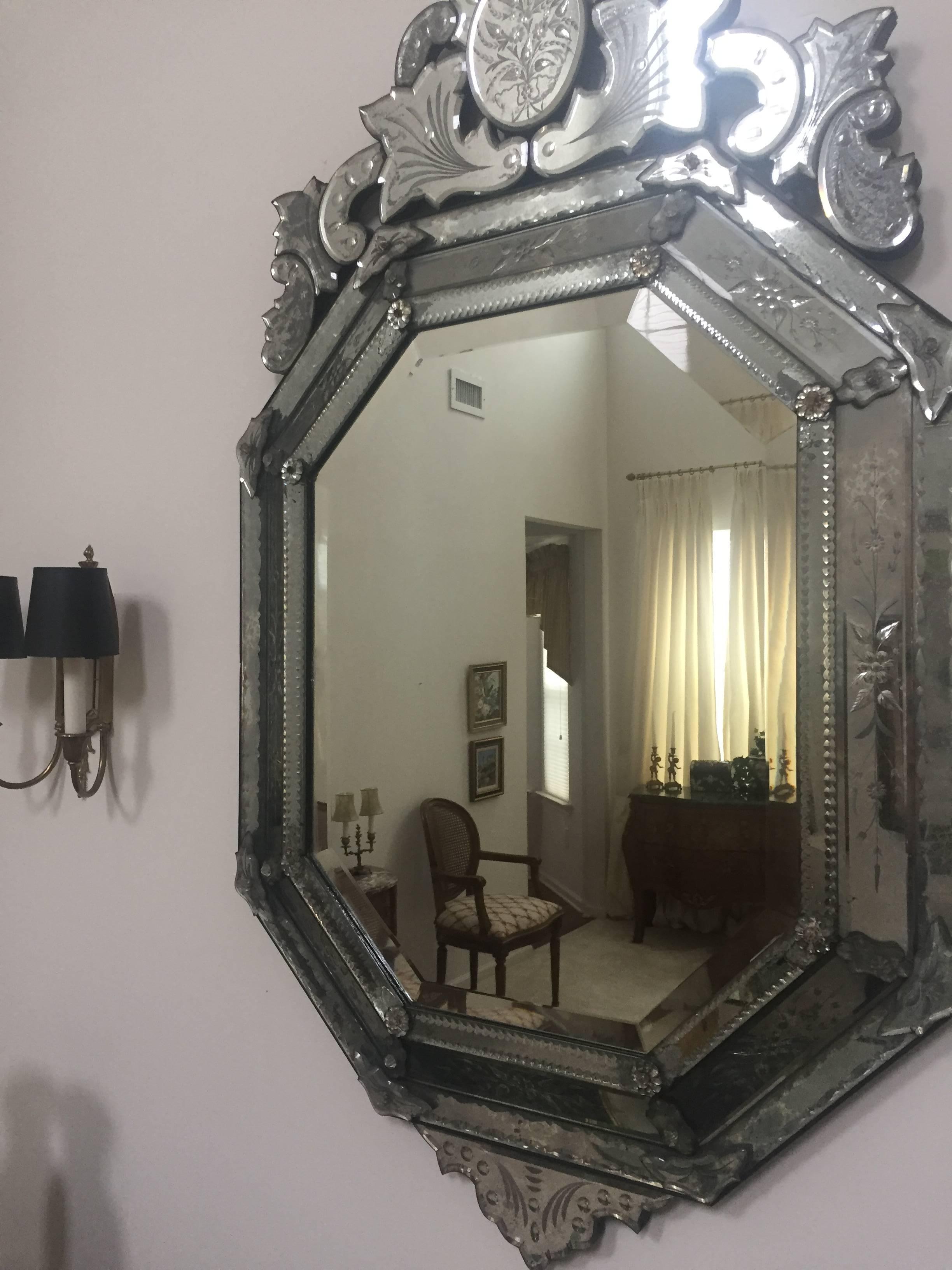 Super Glamorous Antique Venetian Mirror 3
