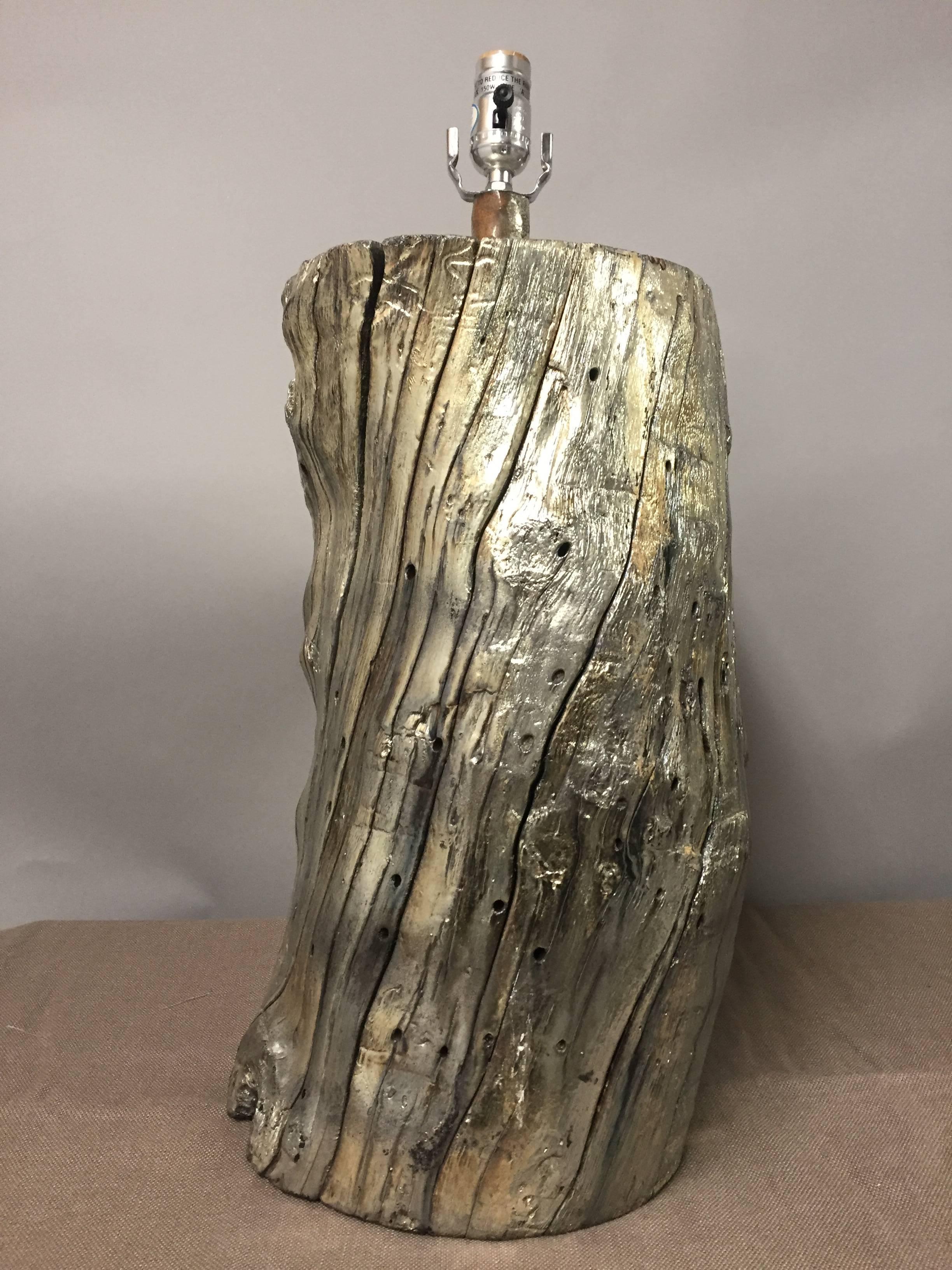 tree log lamp