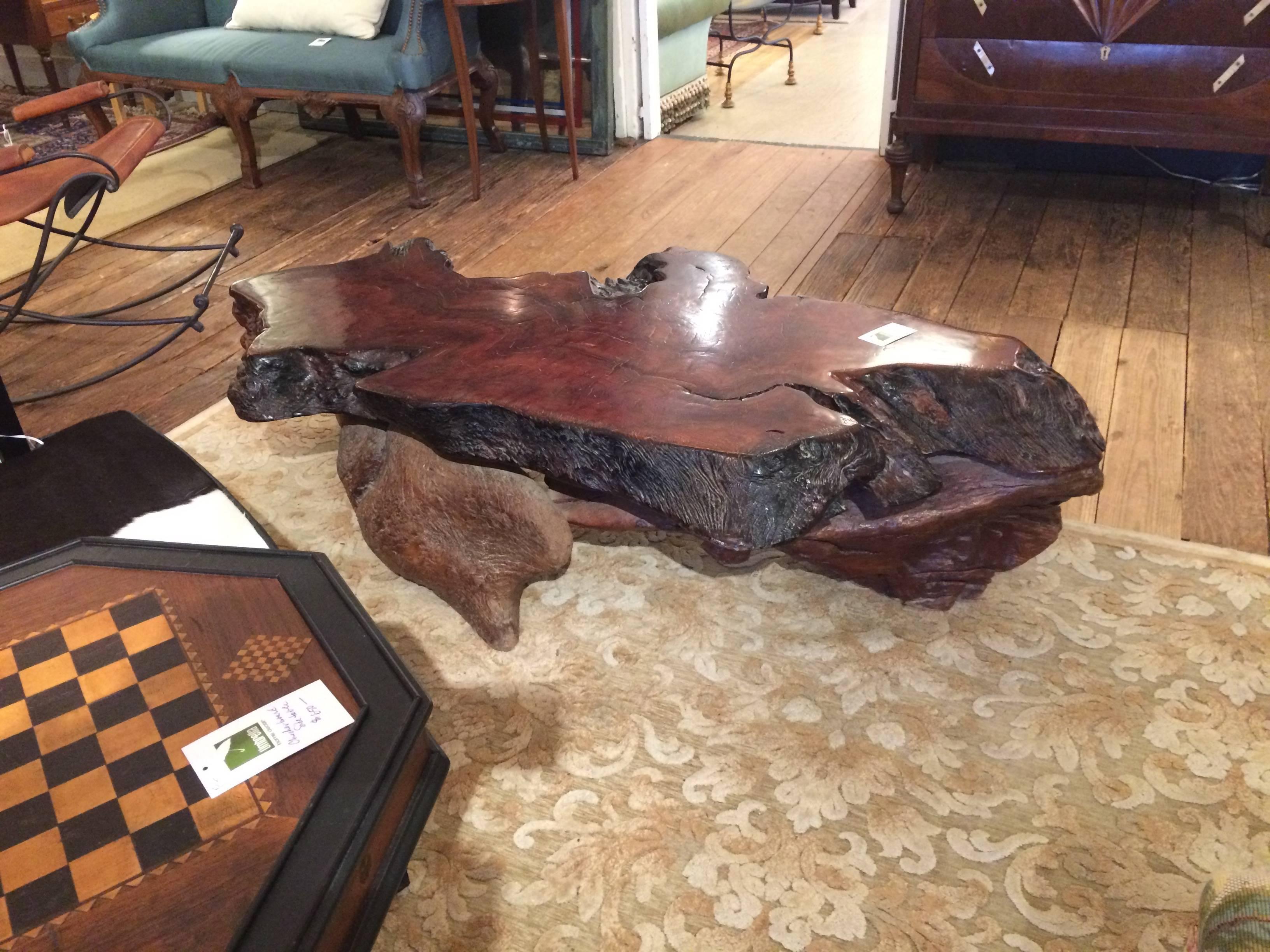 Very Dramatic Organic Nakashima Style Large Root Wood Coffee Table 2