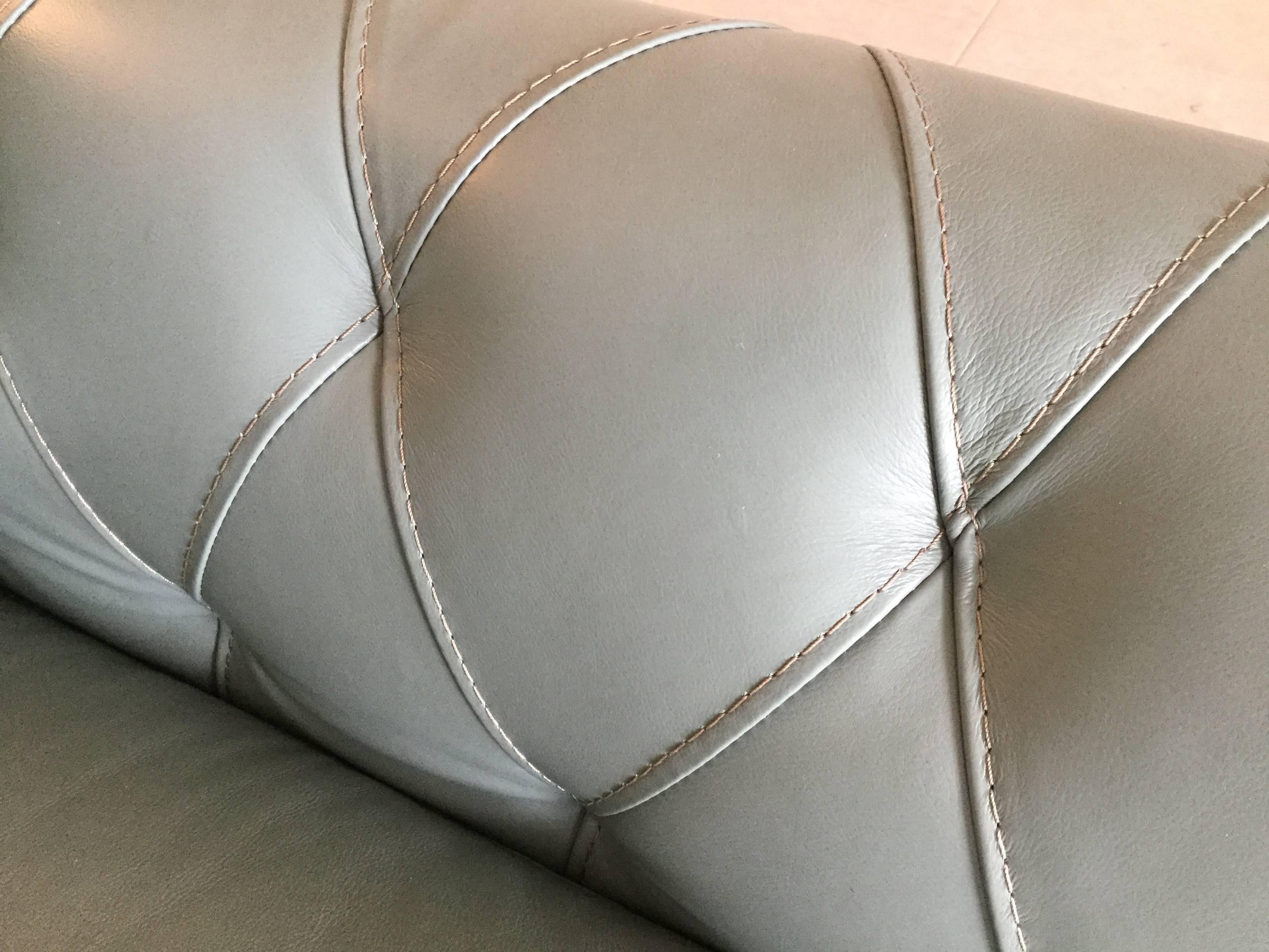 teal blue leather sofa