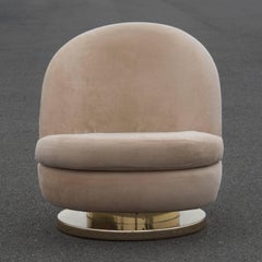 Ultra Suede Mid-Century Modern Milo Baughman Swivel and Tilt Lounge Club Chair