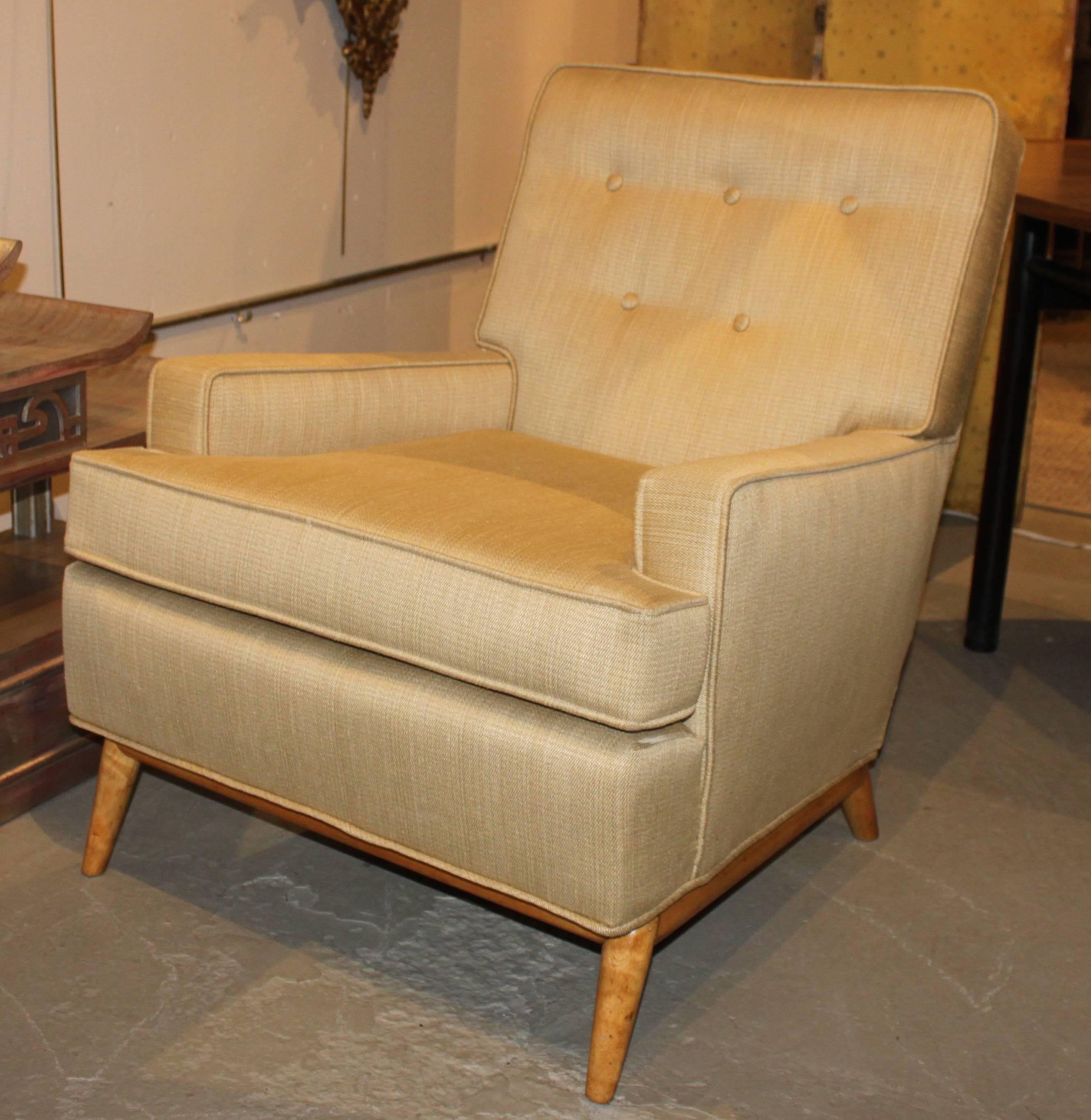 Mid-Century Modern Robsjohn-Gibbings Lounge Chair in New Upholstery