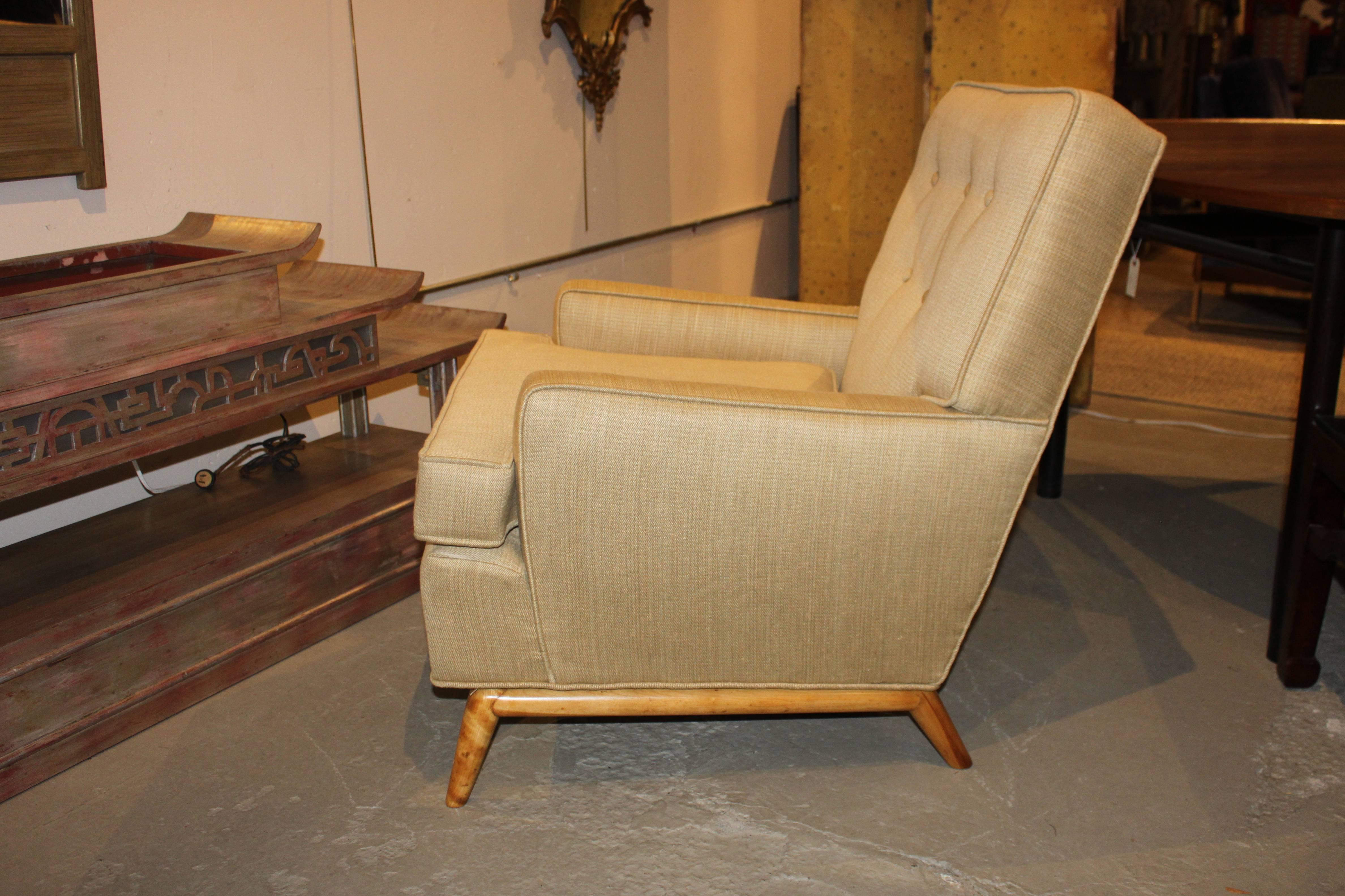 Mid-20th Century Robsjohn-Gibbings Lounge Chair in New Upholstery