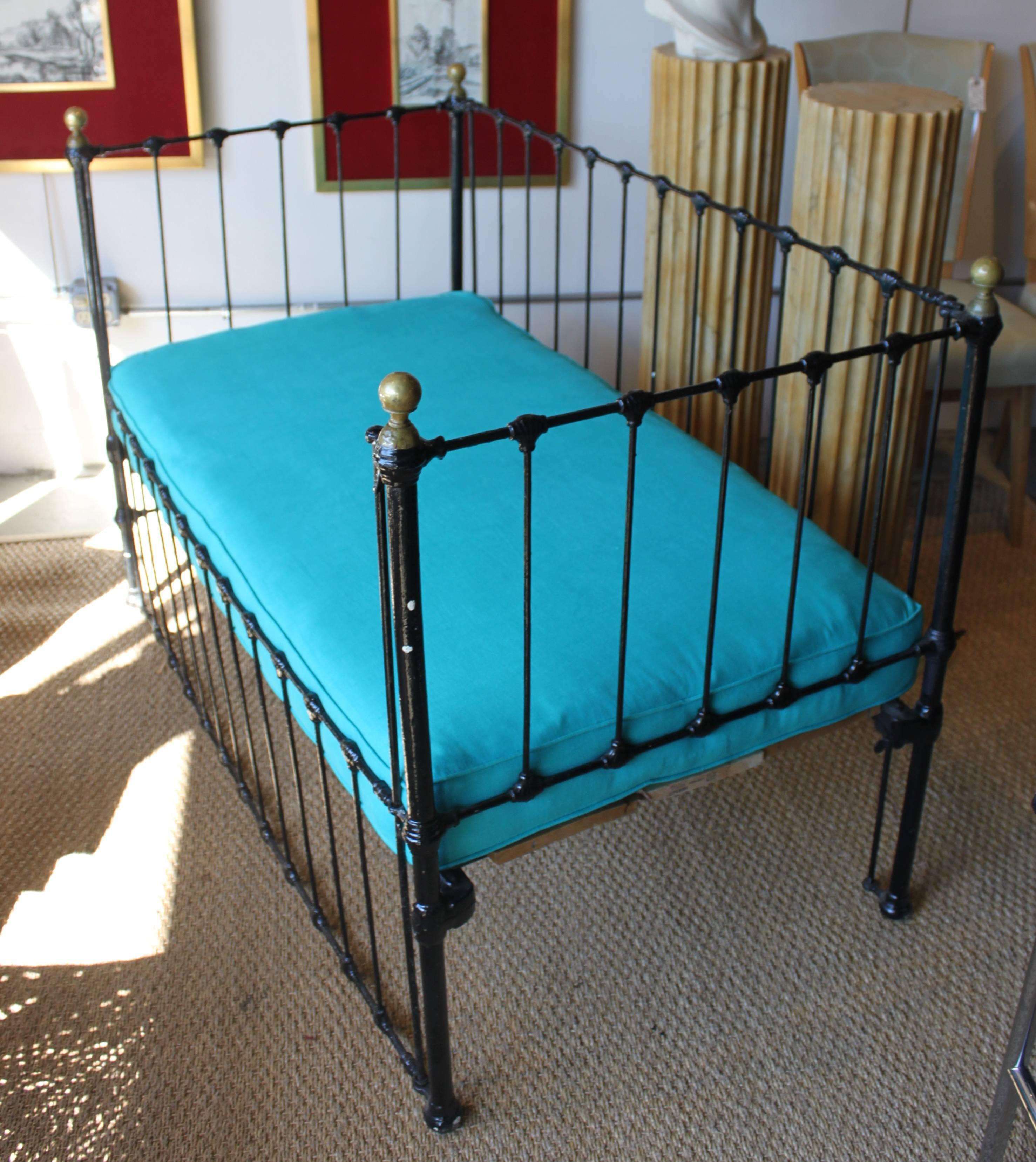 American Antique Iron Convertible Crib Bench For Sale