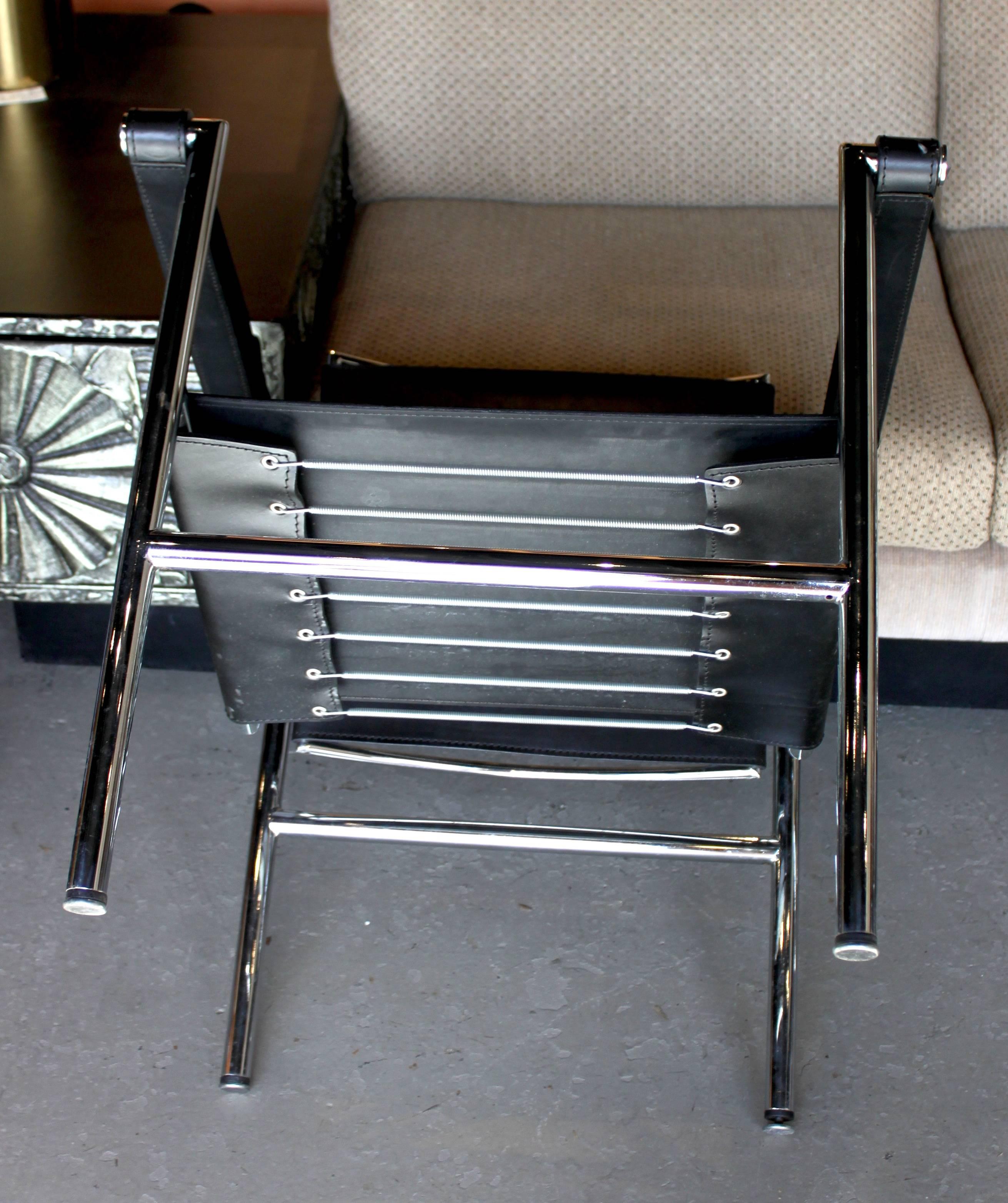 Chrome Pair of LC1 Le Corbusier Sling Chairs