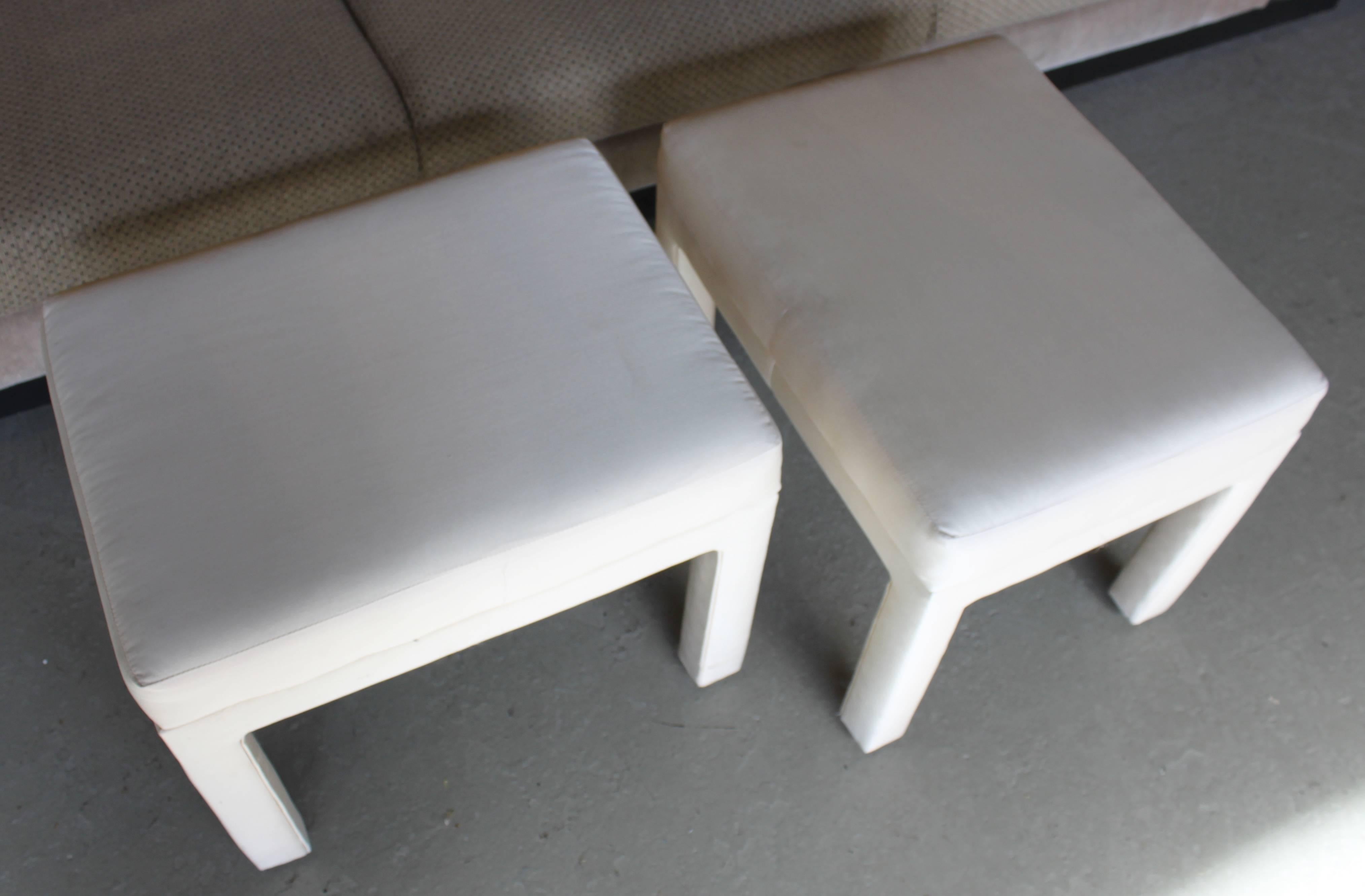 Pair of Upholstered Stools In Excellent Condition In Hudson, NY
