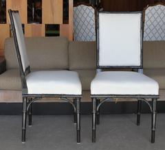 Pair of English 19th Century Faux Bamboo Side Chairs