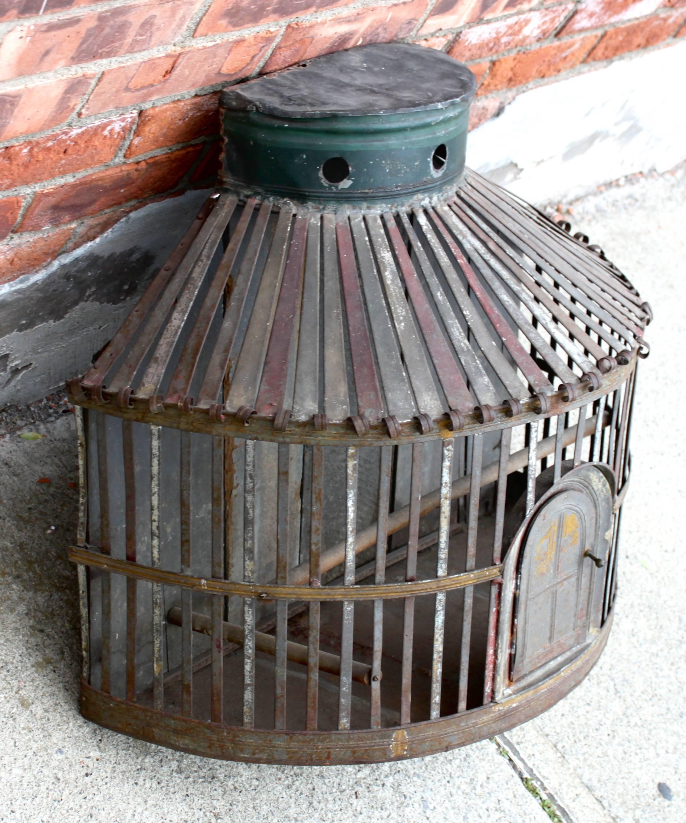 Painted Mid to Early 19th Century Bird Cage For Sale