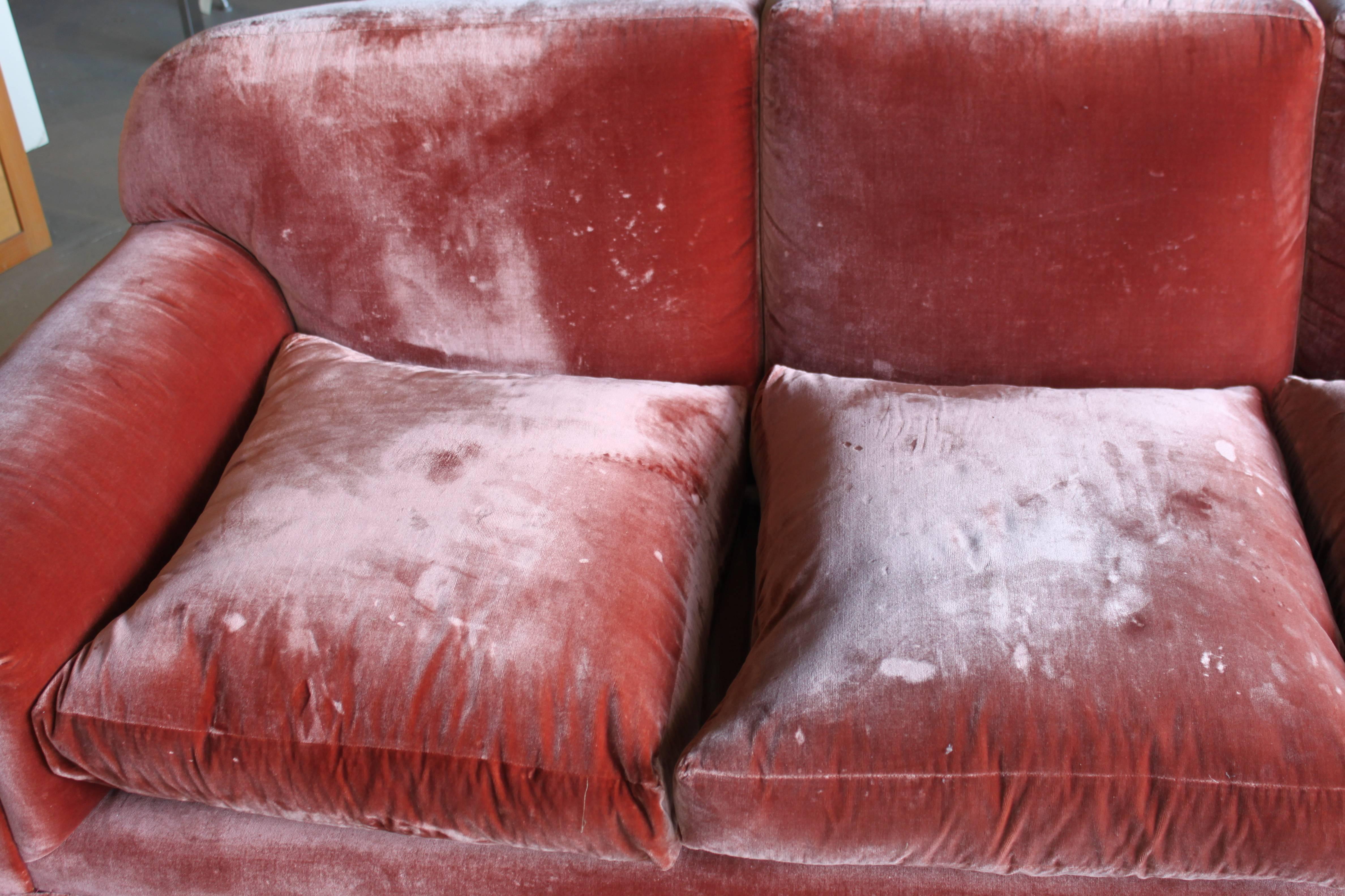 American Vintage Silk Velvet Decorator Sofa
