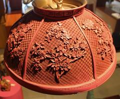 Vintage Faux Chinese Cinnabar Pendant Light