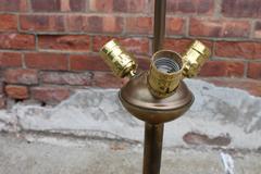 Mid-Century Modern Bronze and Walnut Table Lamp