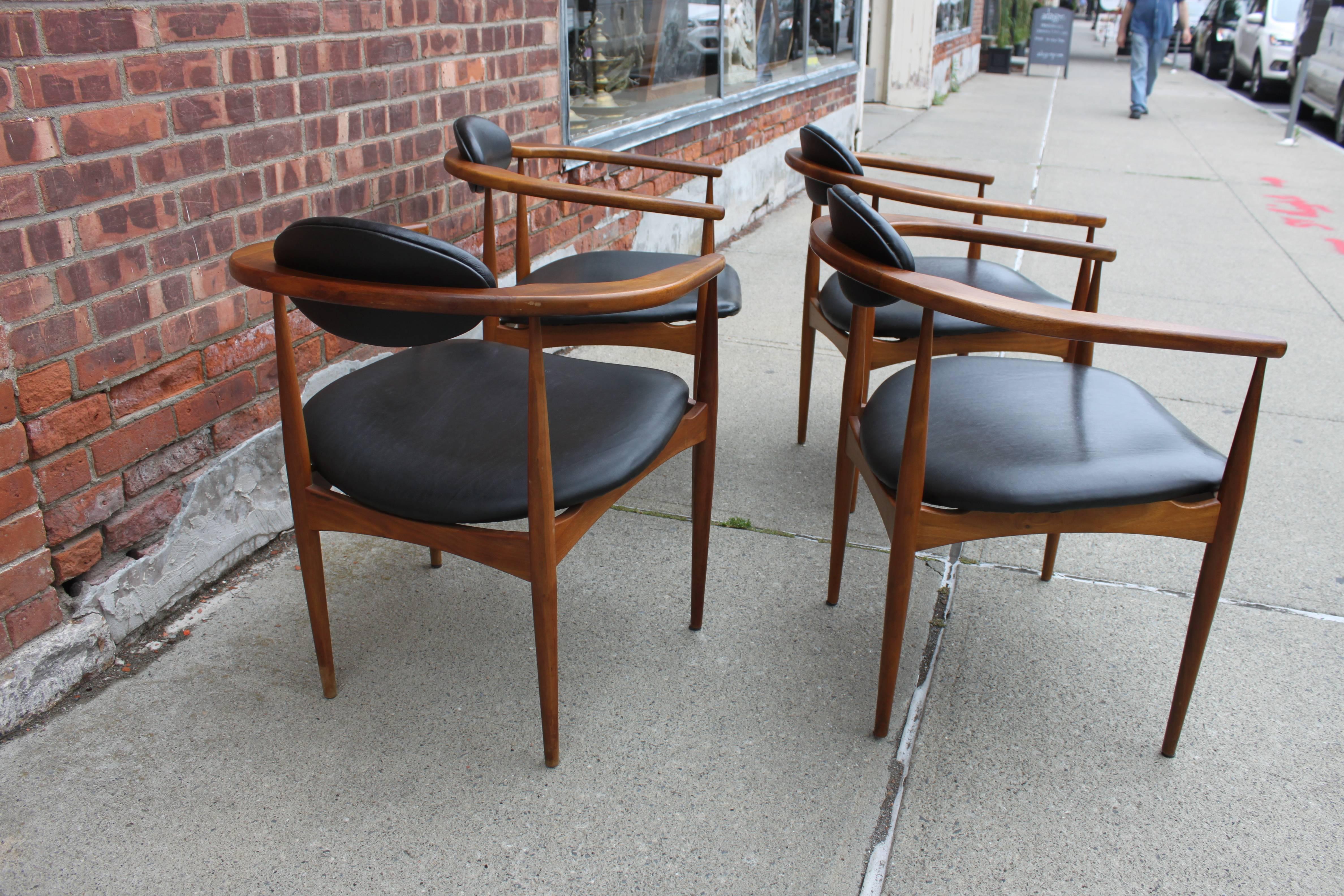 Set of Four Adrian Pearsall Captain Chairs 950-C 1