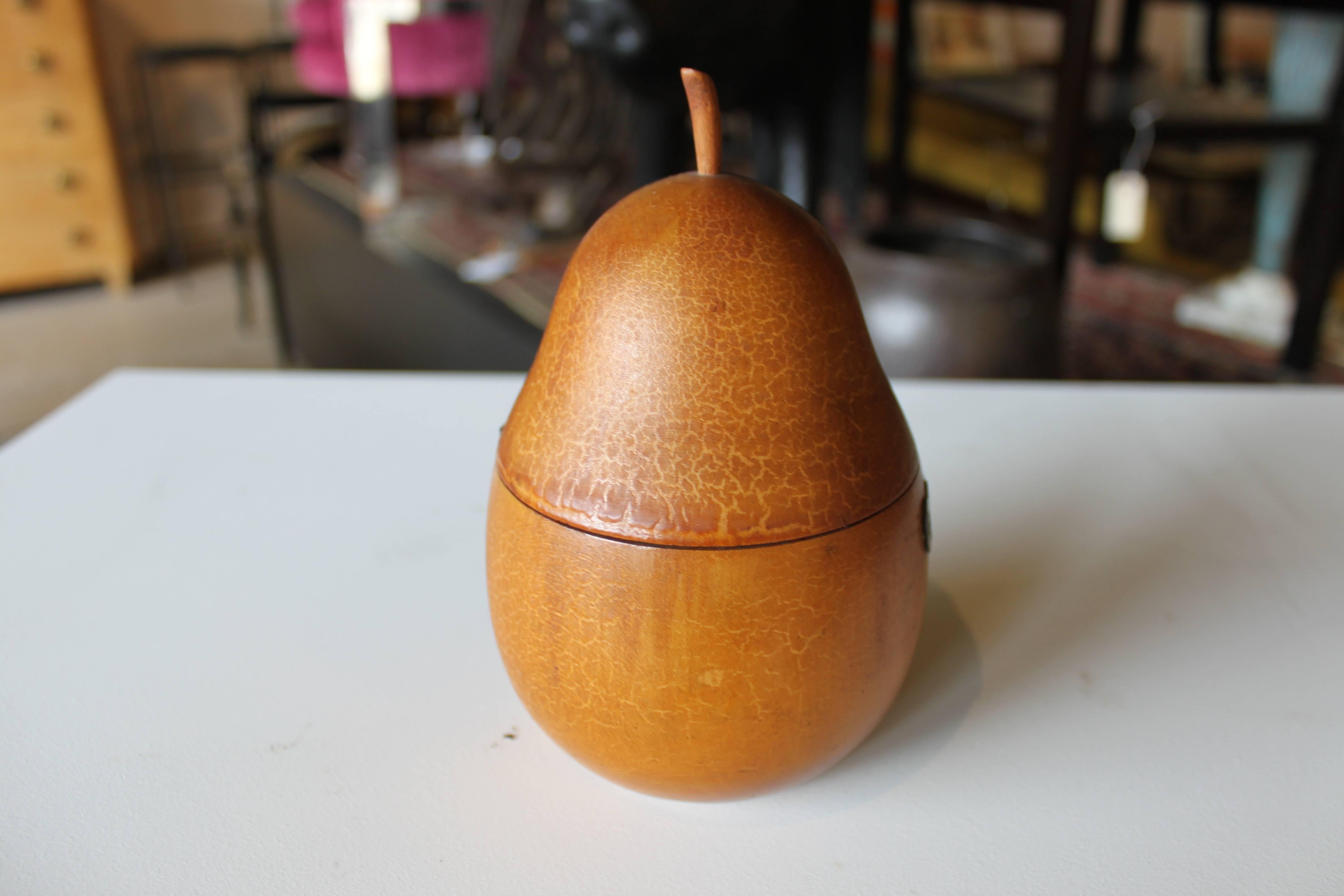 English Georgian Fruitwood Pear Form Tea Caddy For Sale