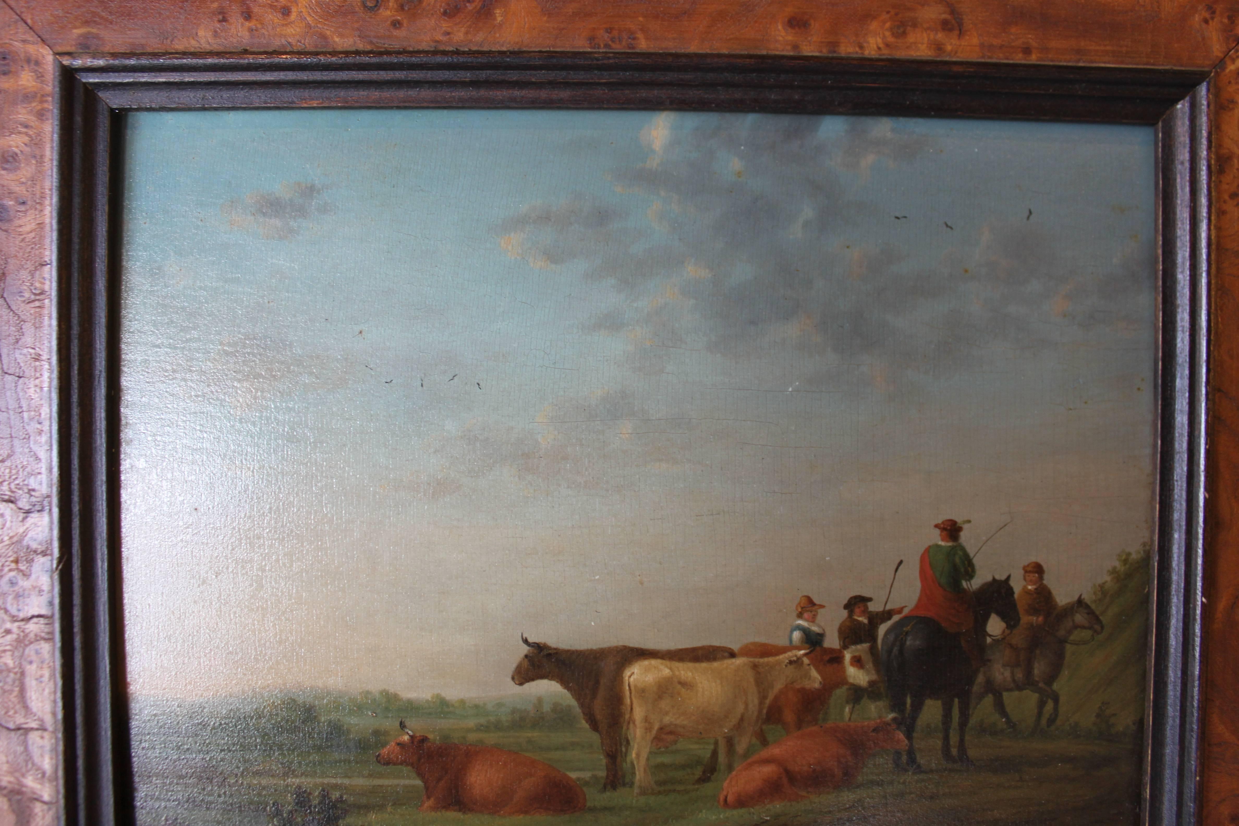 19th Century English Landscape Oil on Board For Sale