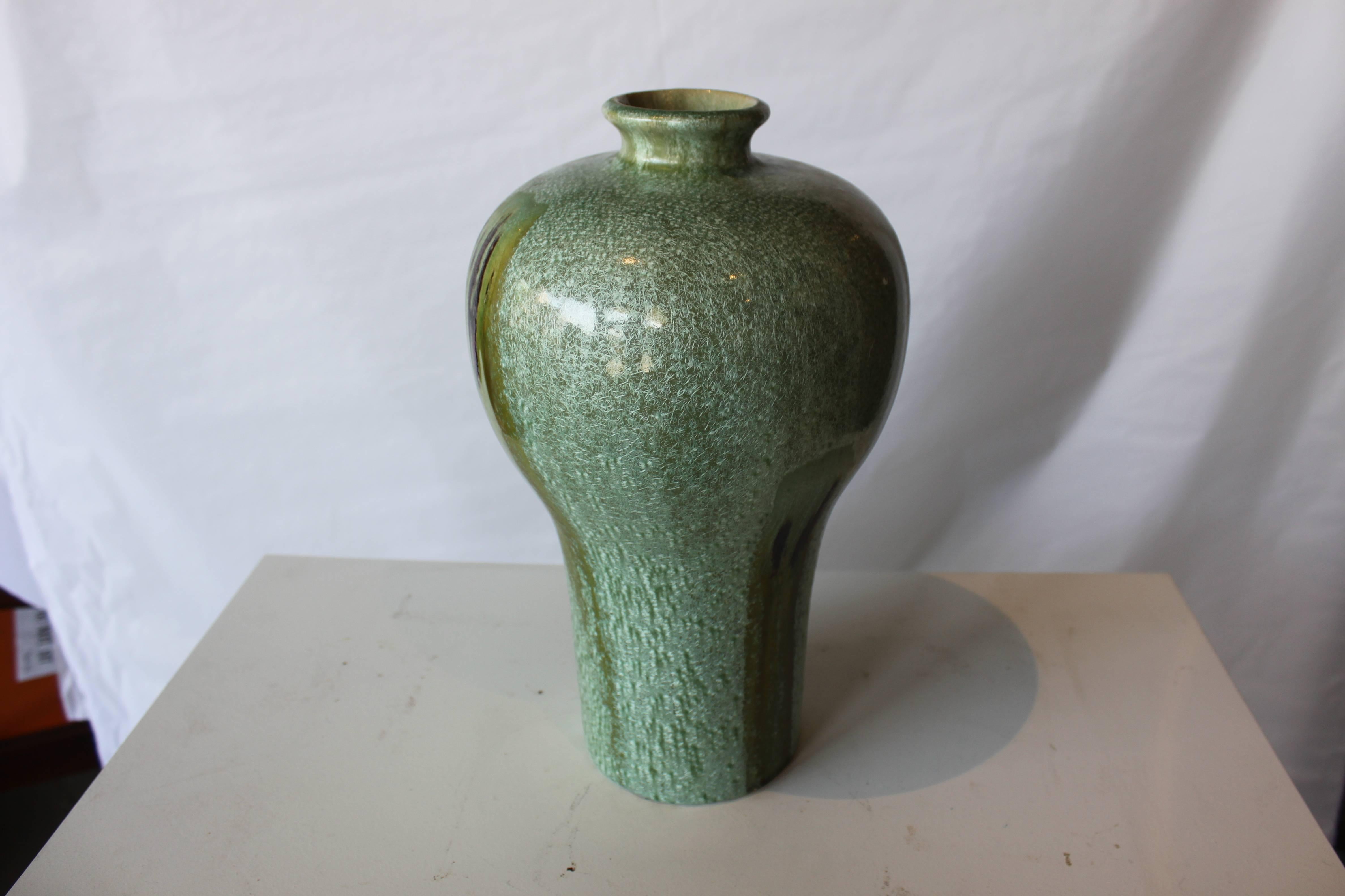 Beautiful drip glazed artisan vase.