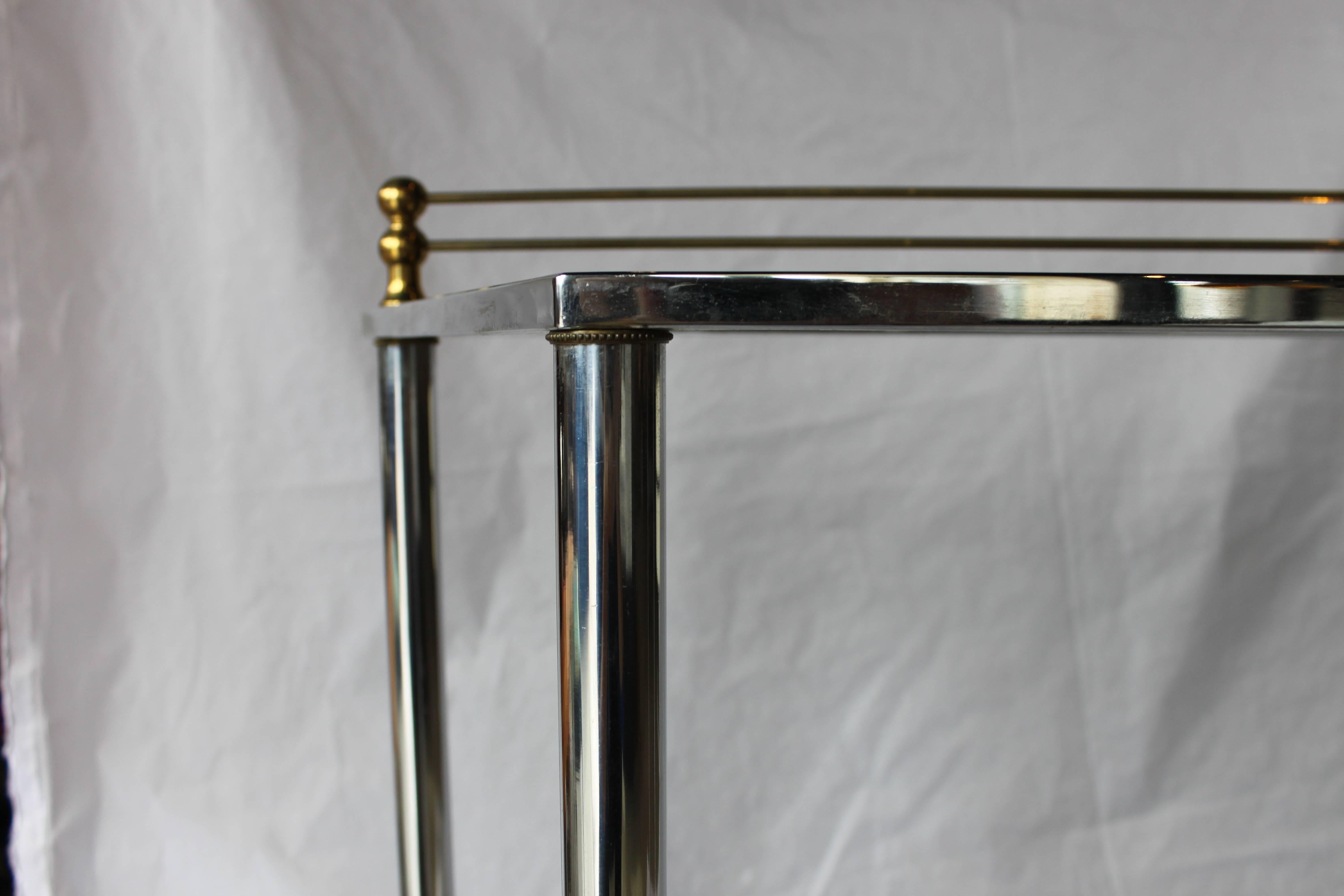 American Chrome and Brass Modern Console For Sale