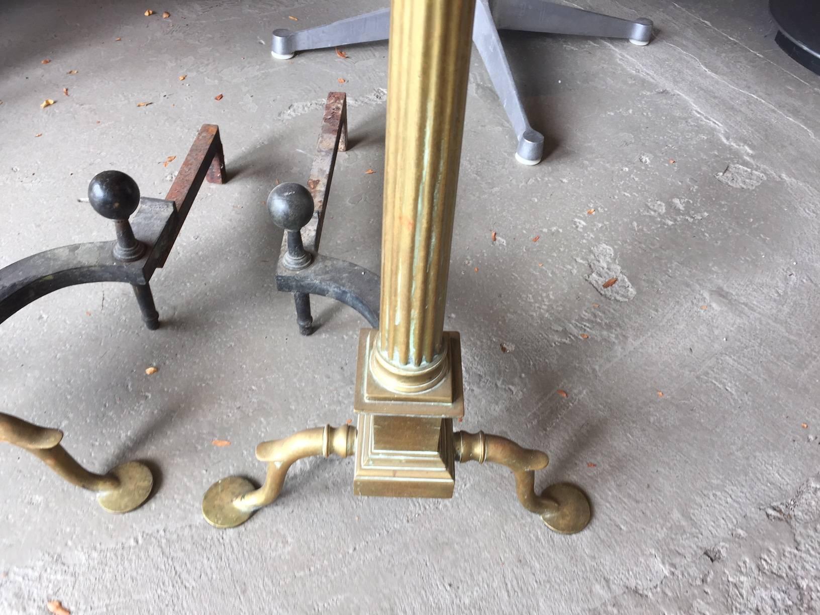 Large Federal Style Brass Andirons 1