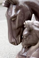 Mid-Century Modern Porcelain Horse and Foal