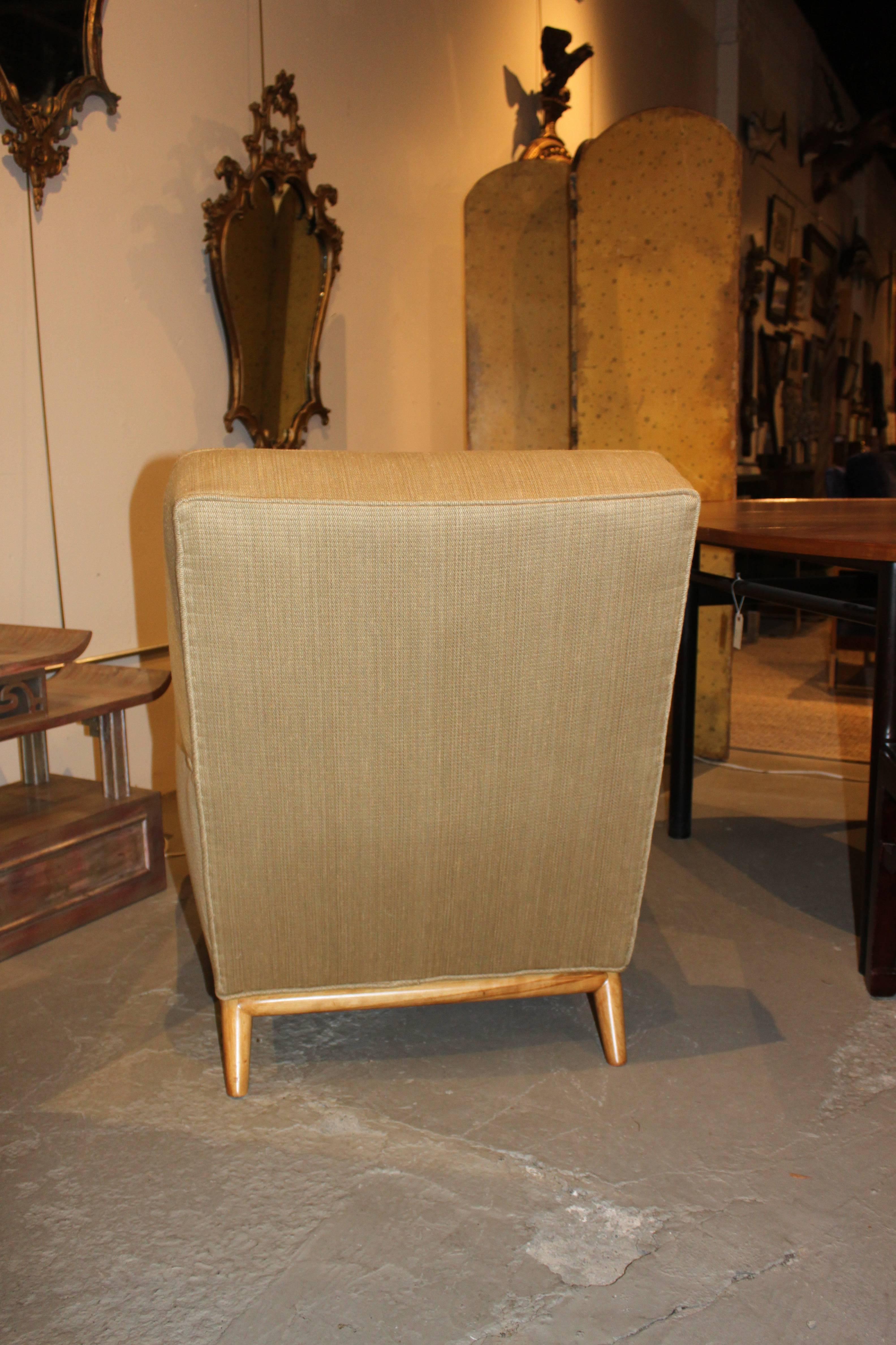 Robsjohn-Gibbings Lounge Chair in New Upholstery In Excellent Condition In Hudson, NY