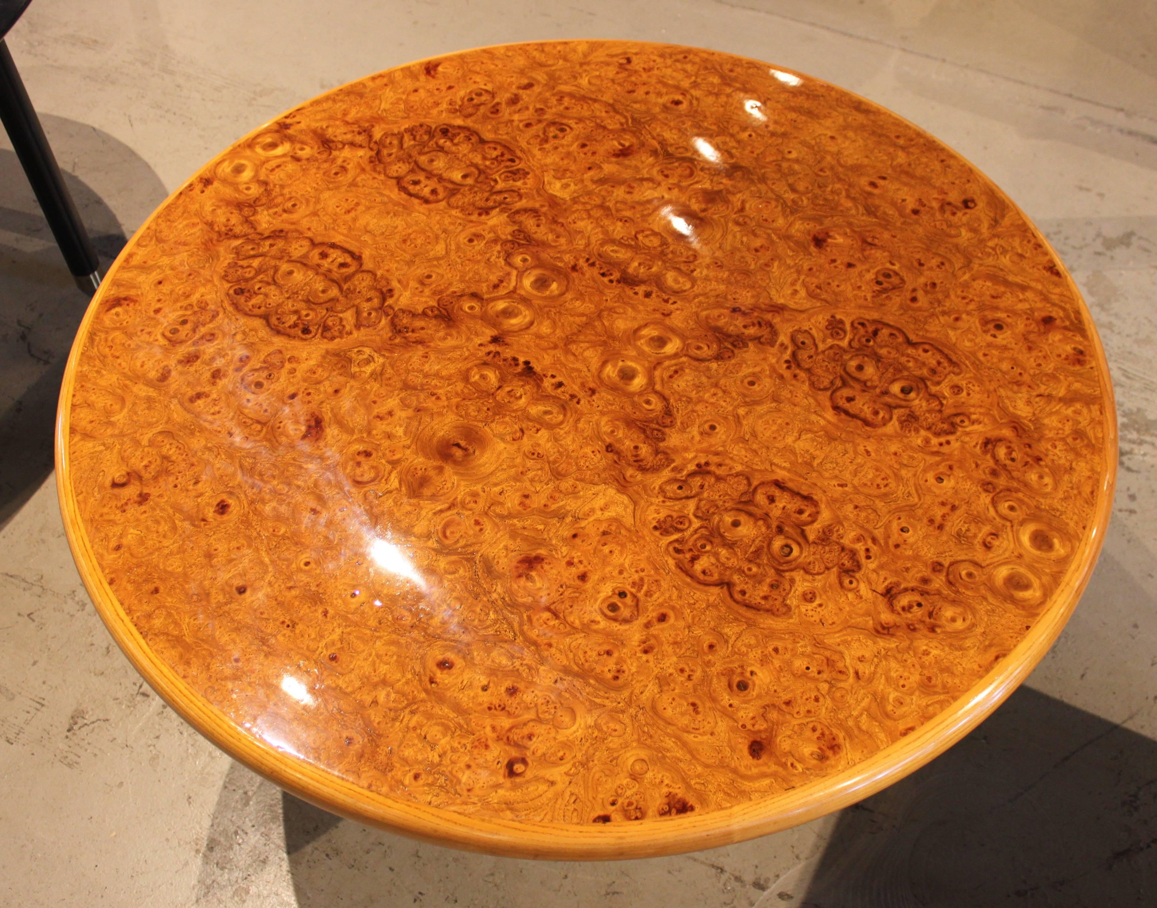 Modern Gorgeous Burl Wood Center Table Attributed to Milo Baughman