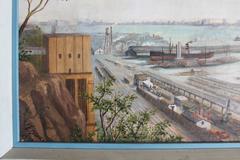 Vintage Manhattan NYC Skyline Painting