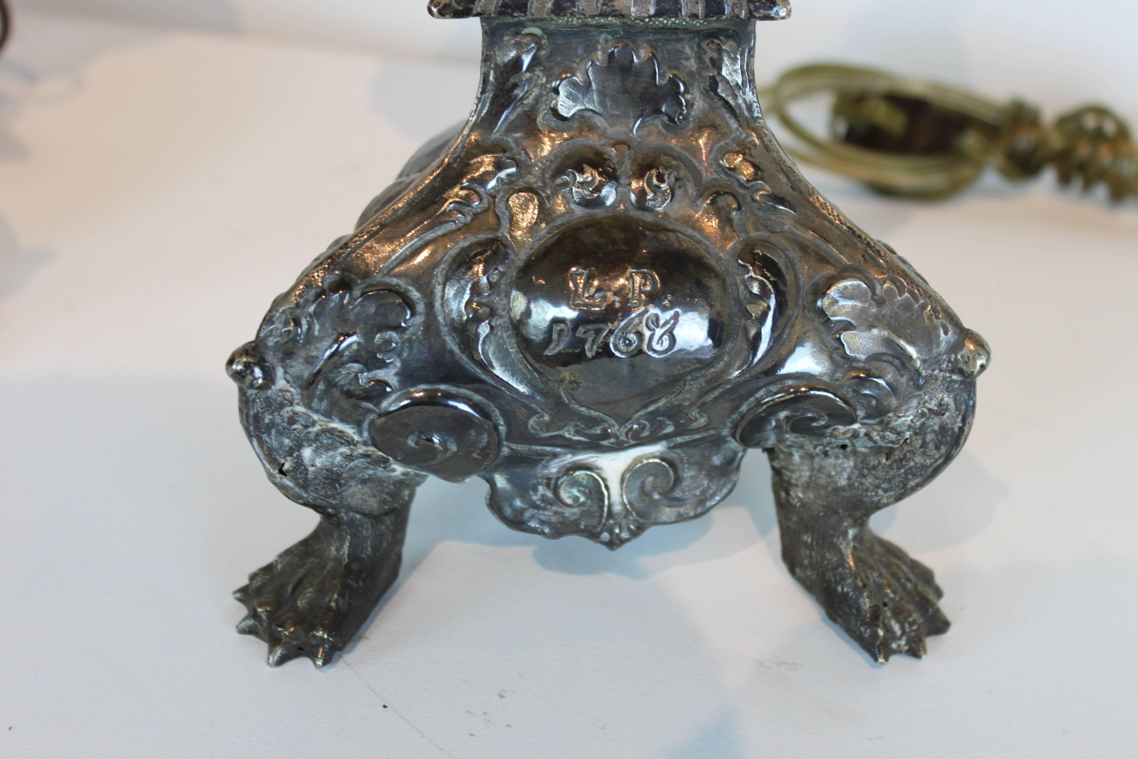 Pair of Hallmarked Silver Pricket Sticks In Good Condition For Sale In Hudson, NY